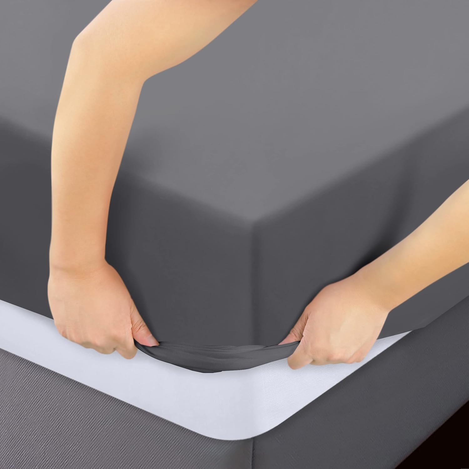 Utopia Bedding Sábana bajera ajustable tamaño matrimonial XL, sábana inferior, bolsillo profundo, microfibra suave, resistente al encogimiento y a