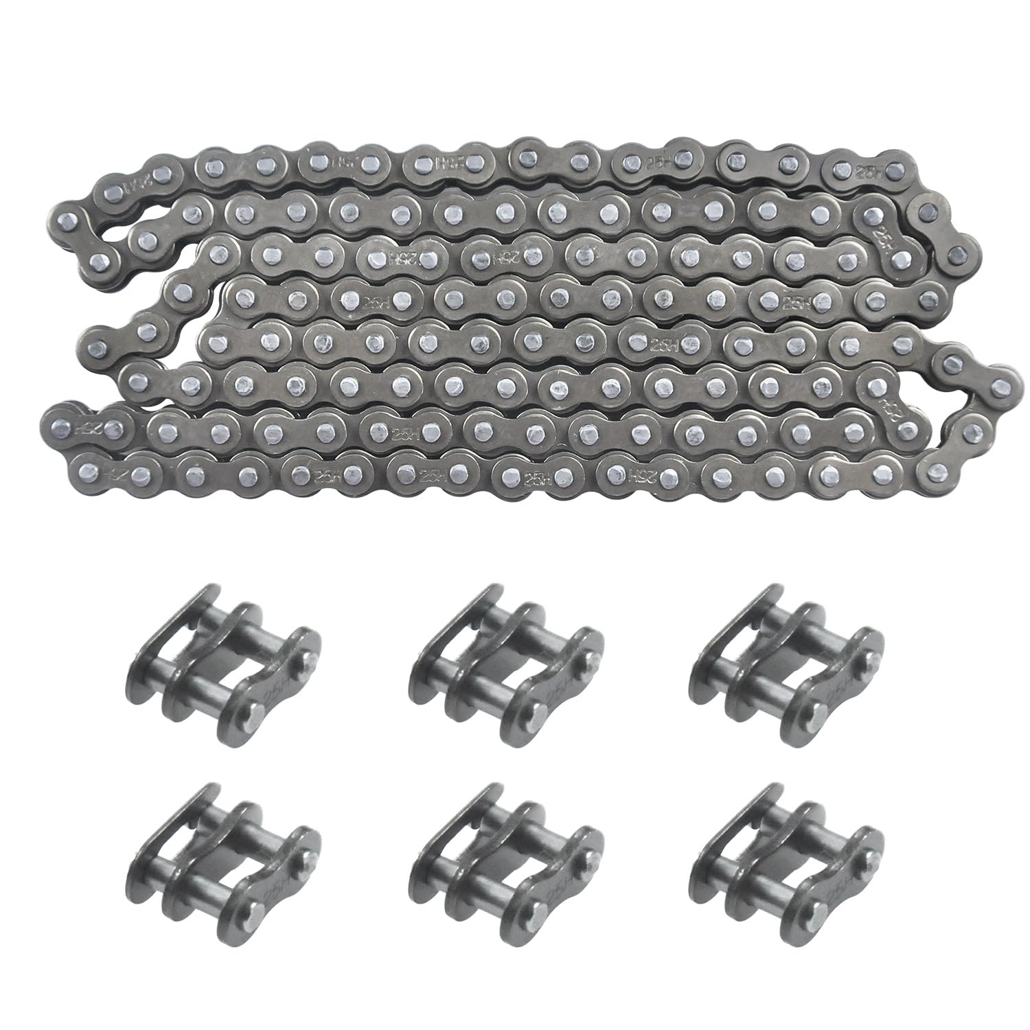 Cadena de transmisión de 25 eslabones 132 + eslabón maestro para Razor MX500 MX650 SX350 SX500 SX650 Rocket Bike Electric Off-Road Motocross #25