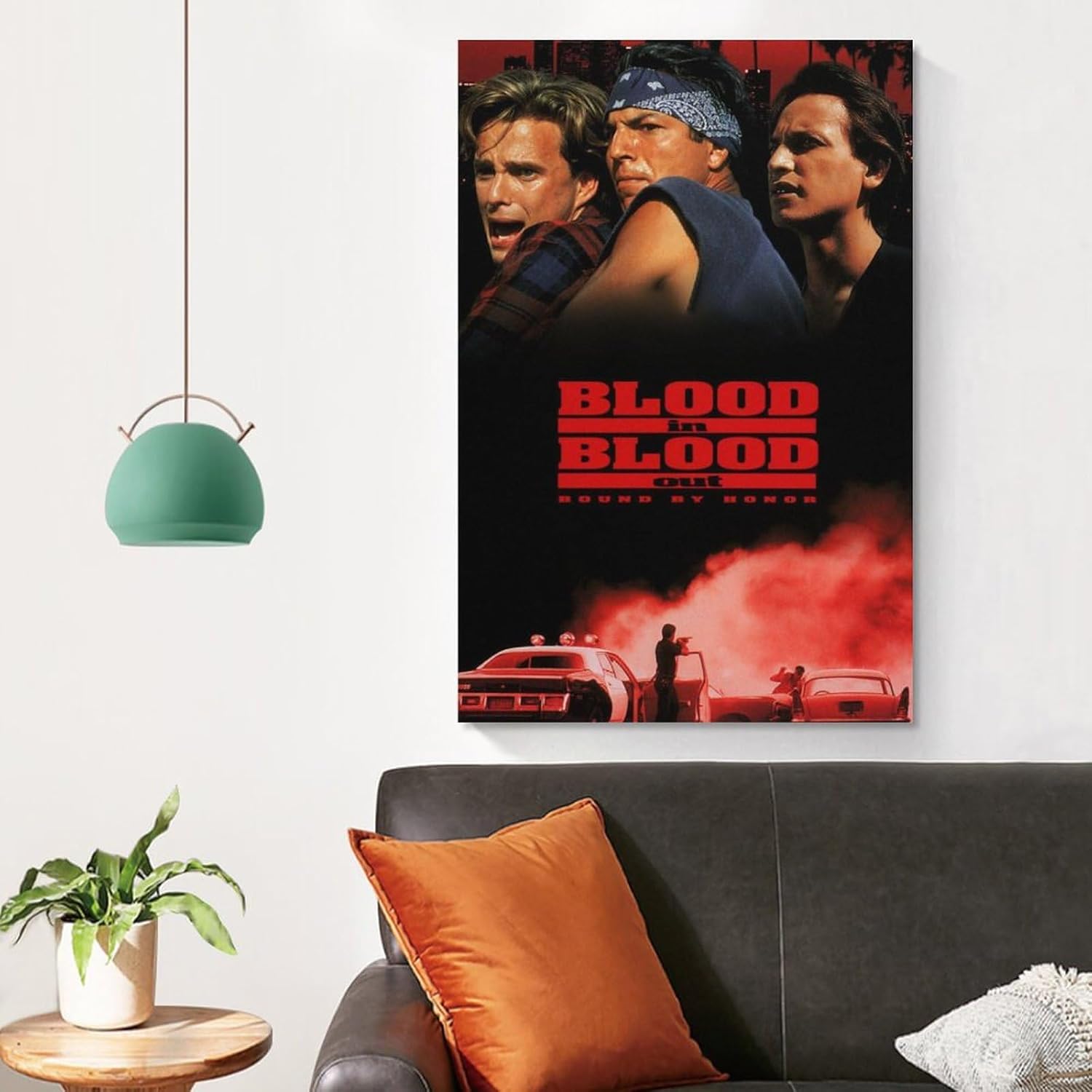 Póster de película con texto en inglés “Blood in Blood Out” para dormitorio, decoración de pared, pinturas artísticas en lienzo, decoración de