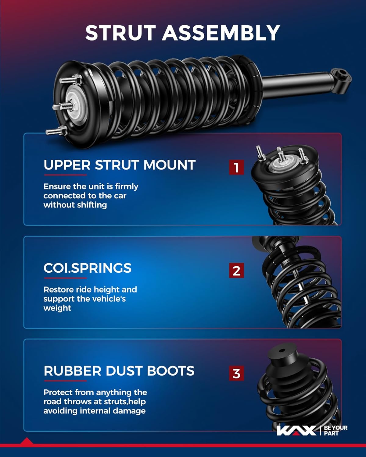2 amortiguadores SIZZER Front Struts para xB 2004-2006 172245