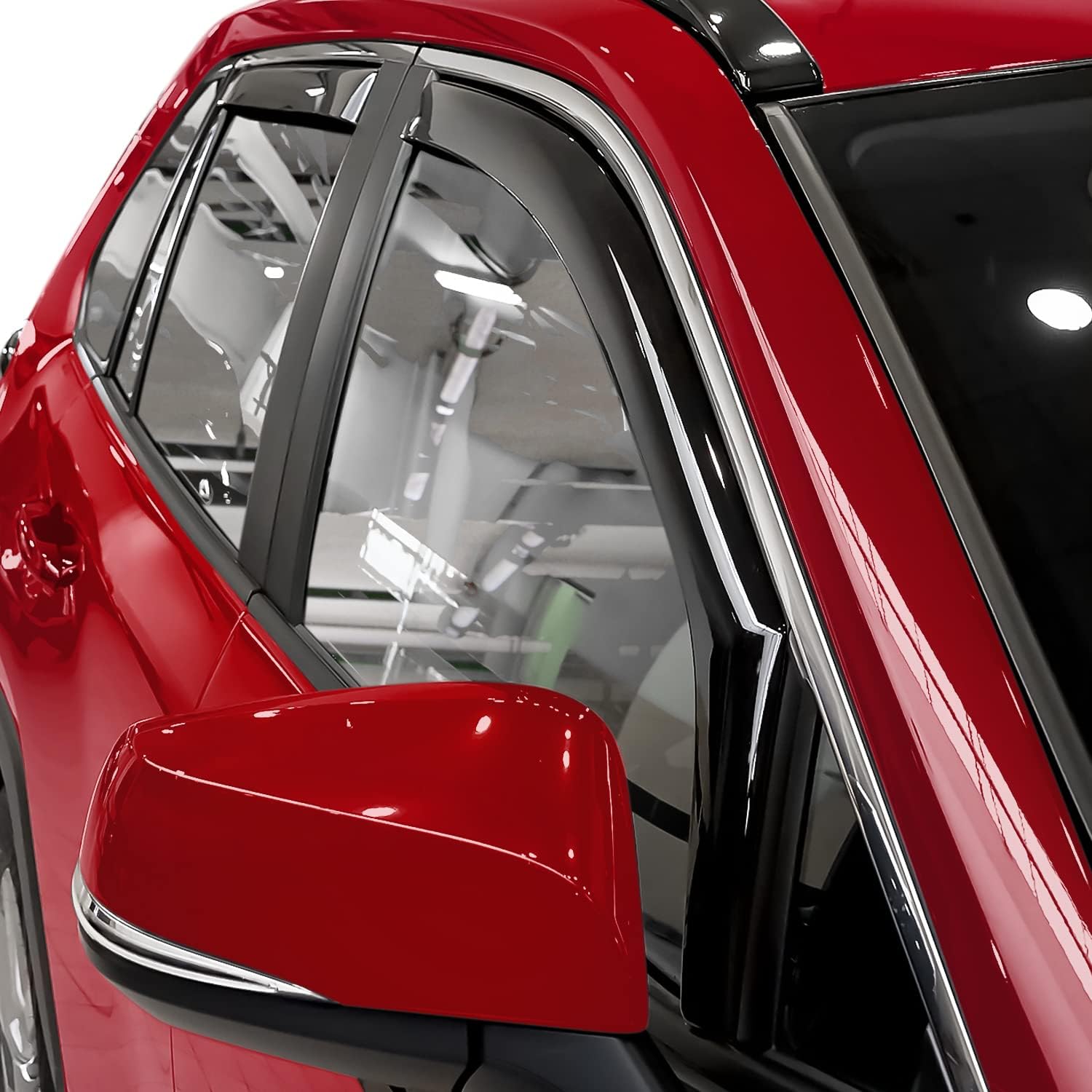 Voron Glass Protectores de lluvia extra duraderos en canal para Toyota RAV4 2019-2023, deflectores de ventana, viseras de ventana de ventilación, 4