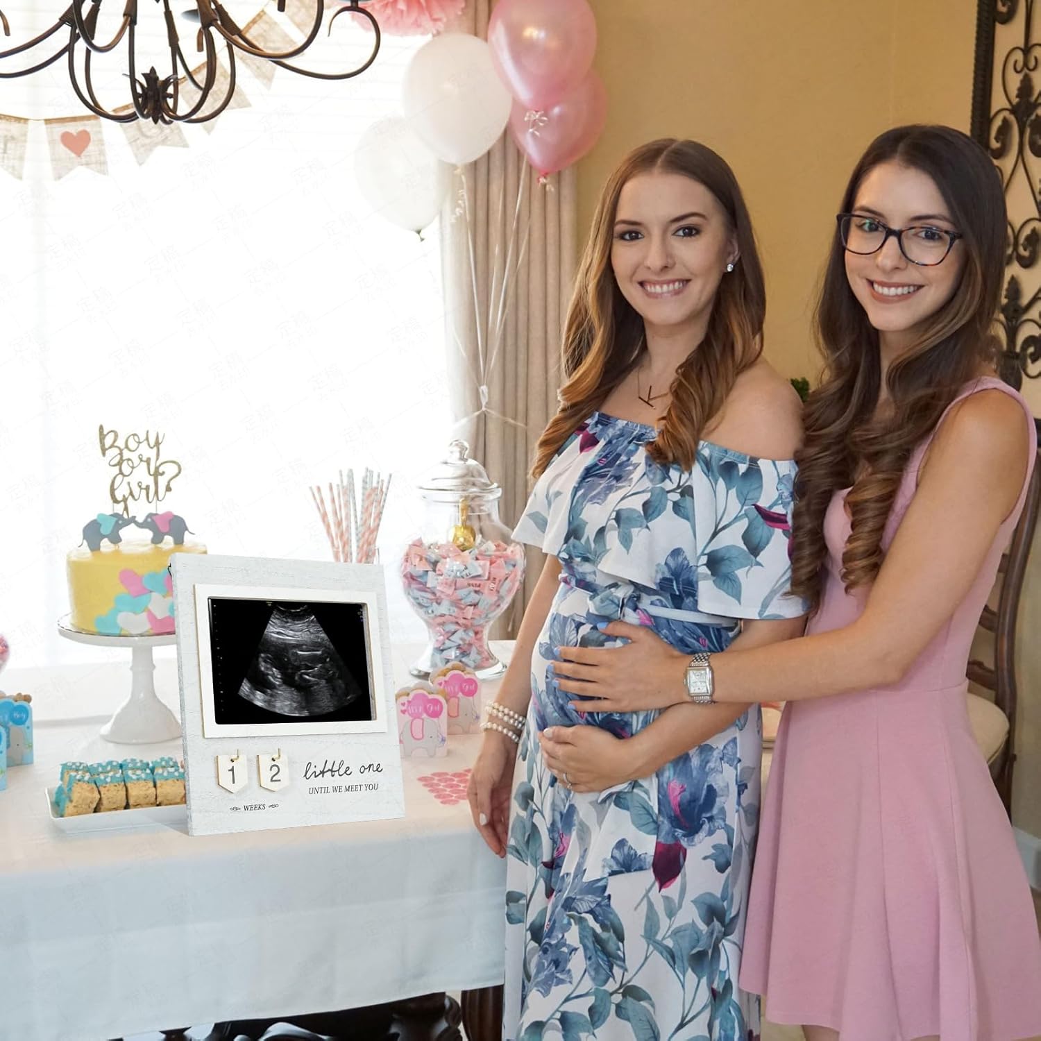 Marco de fotos con ultrasonido de cuenta regresiva para bebés, regalo de embarazo para futuros padres, regalos de anuncio de bebé, marco de fotos de