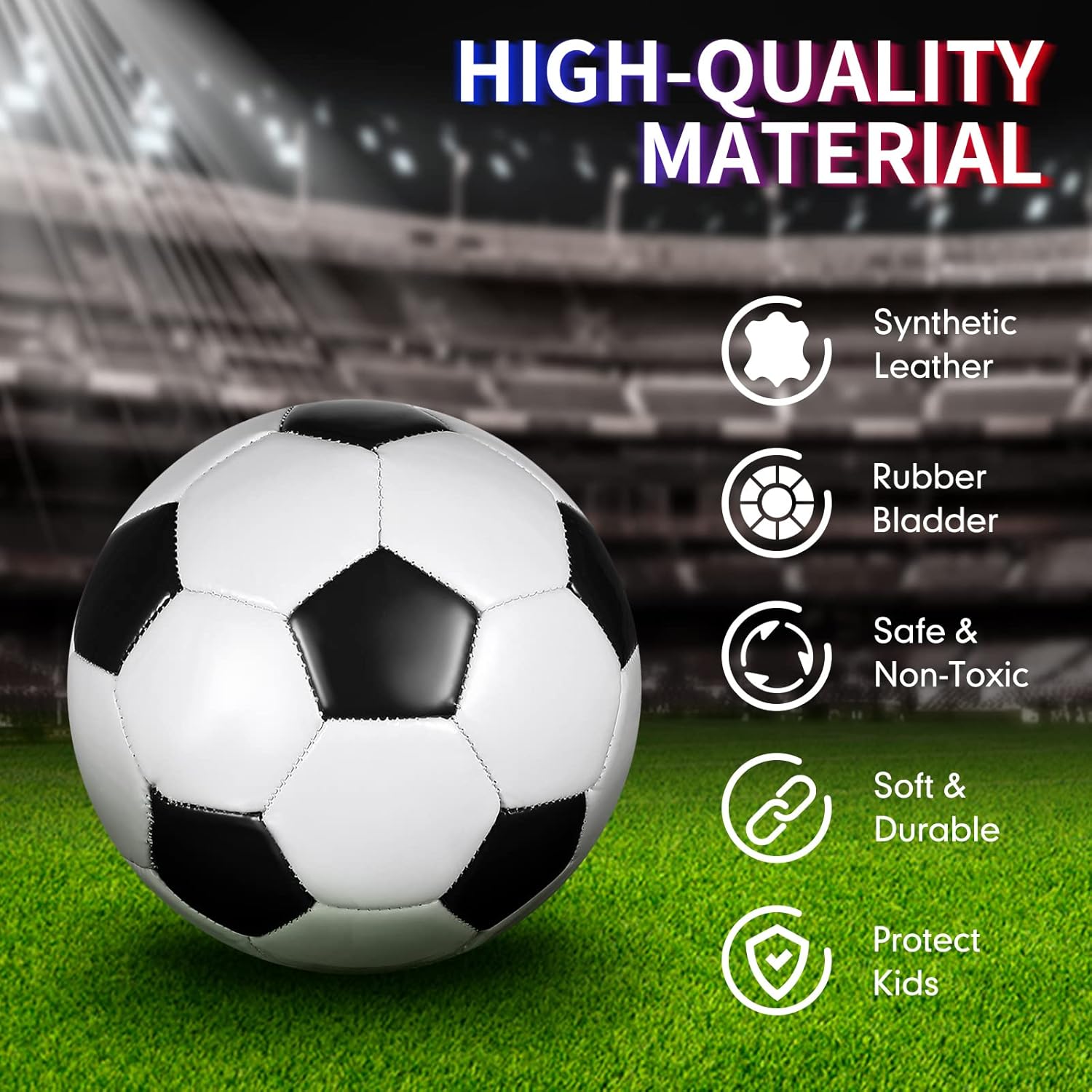 4 pelotas de fútbol con inflador, tamaño oficial, para deportes en interiores y exteriores, para niños y adultos, jugadores, entrenamiento, regalo