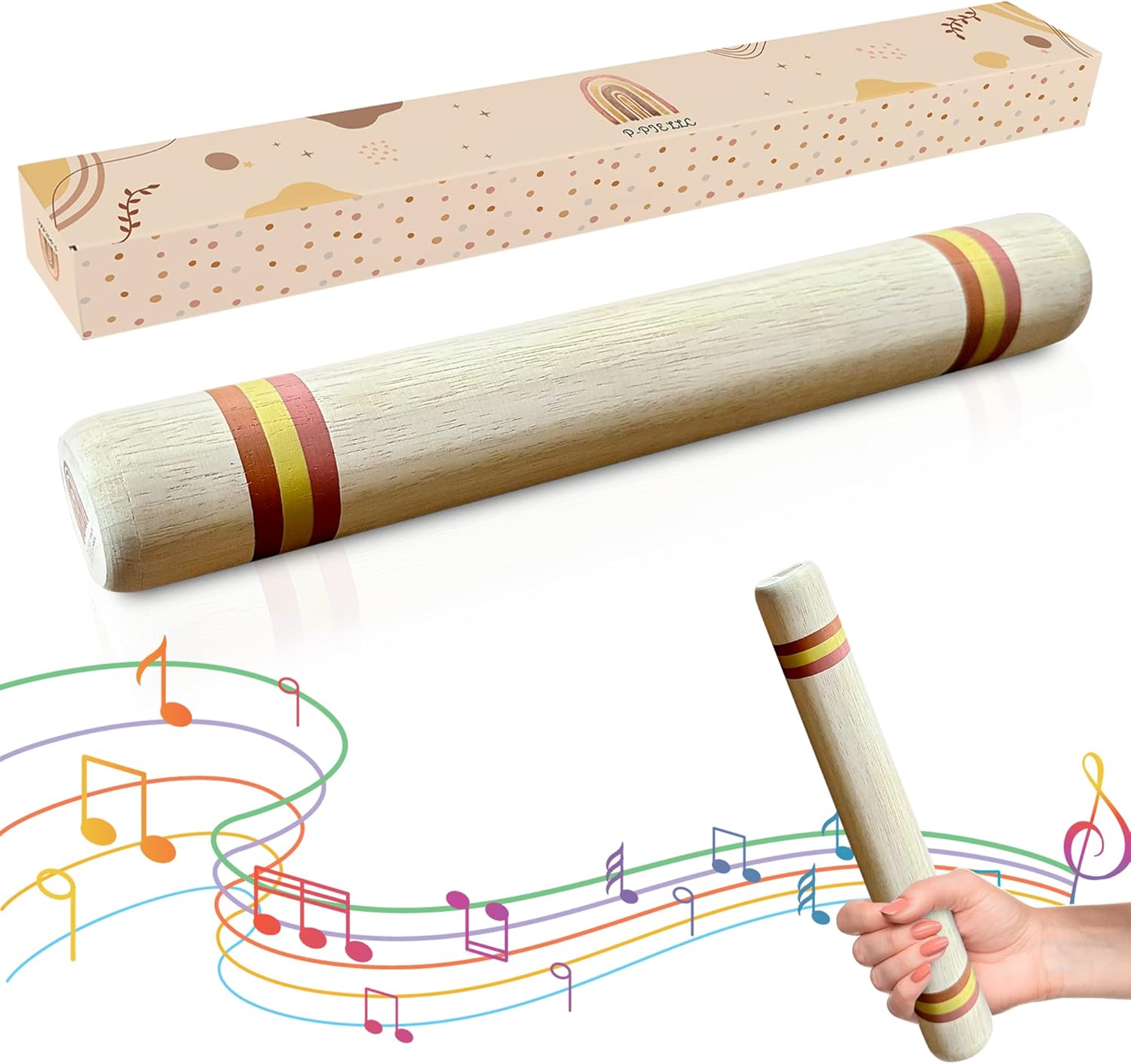 Juguete de instrumento de palo de lluvia para bebés – Niños pequeños – Meditación para niños y adultos – Desarrollo sensorial y juego – Terapia para