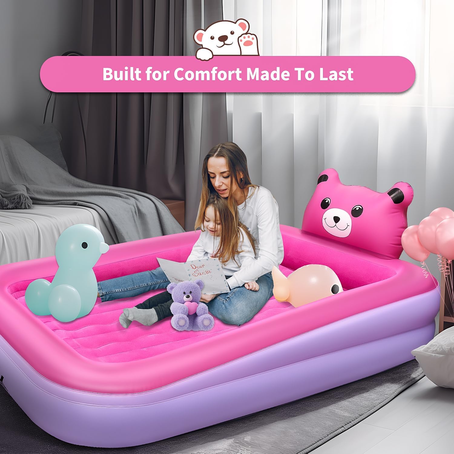Cirtek – Cama de aire plegable para niños, cama de viaje para niños, colchón de aire para niños, cama de aire para niños, cama de viaje inflable,