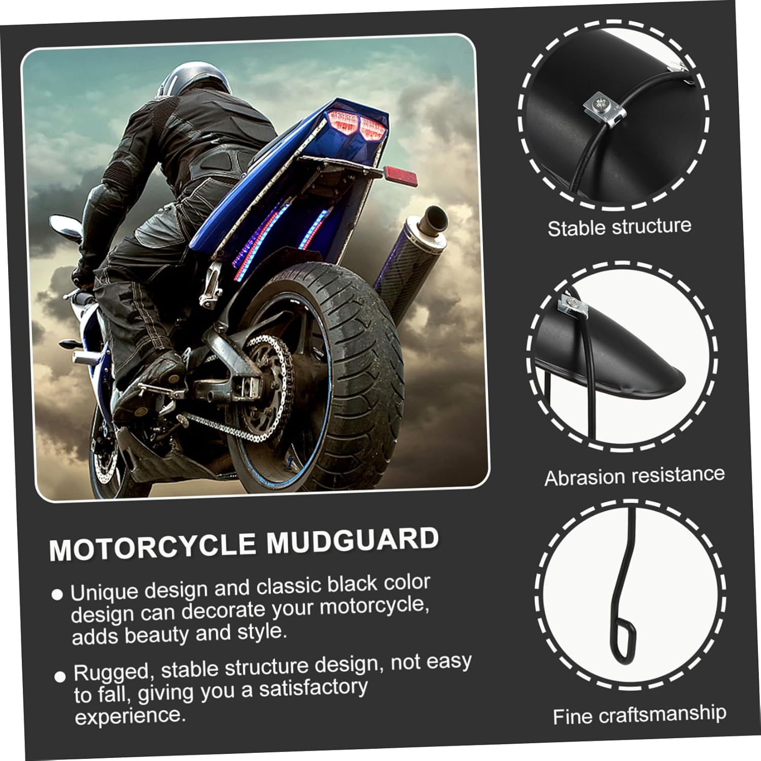 Vaguelly motor trasero ajustable bicicleta de carretera motor trasero moto universal barro aletas guardabarros para motocicleta rueda delantera