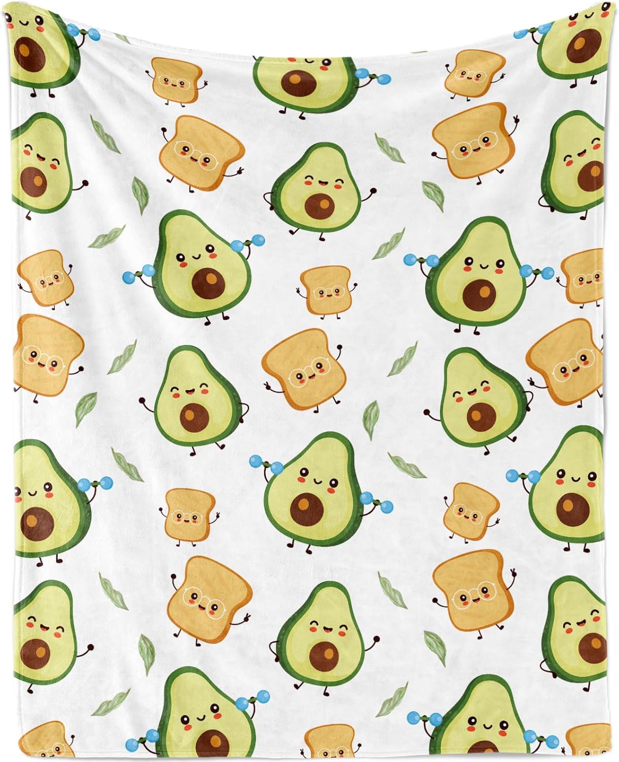 Manta de aguacate para niños, linda manta de entrenamiento de aguacate para niños y niñas, manta suave y acogedora de pan de aguacate, manta ligera