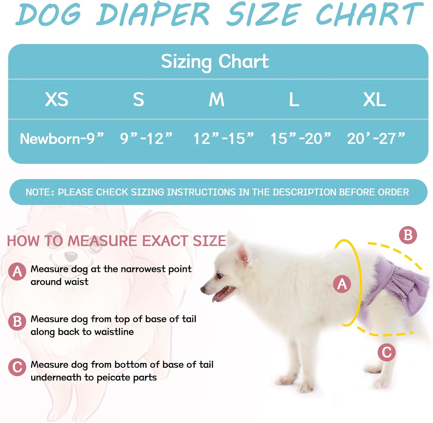 TOPZGLEEY Pañales lavables para perras paquete de 3 pañales para perros de alta absorción a prueba de fugas, pañales reutilizables de primera