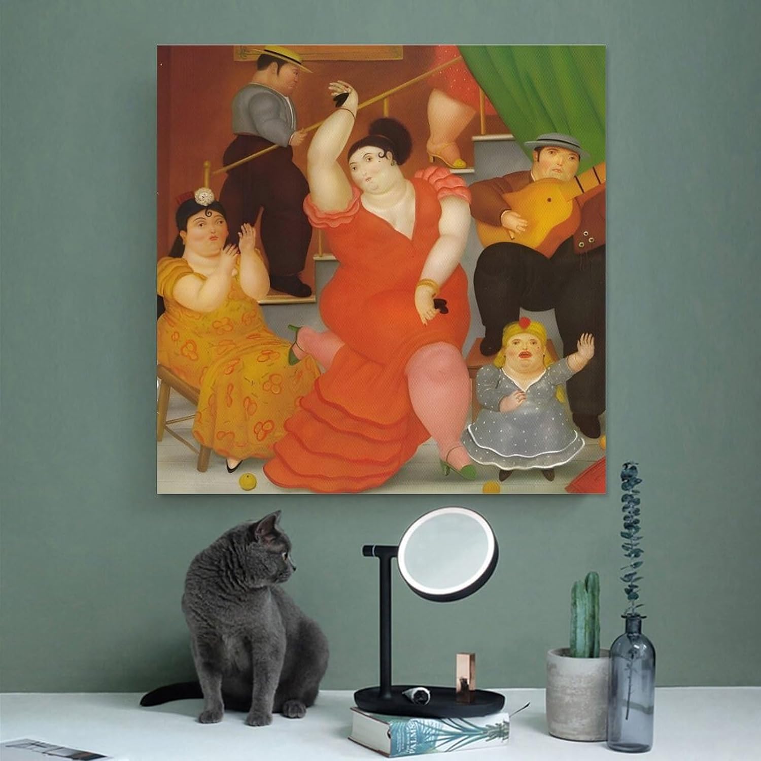YWVWY Flamenco por Fernando Botero – Póster artístico de humor vívido y llamativo de cuerpo completo, póster para decoración del hogar, arte de