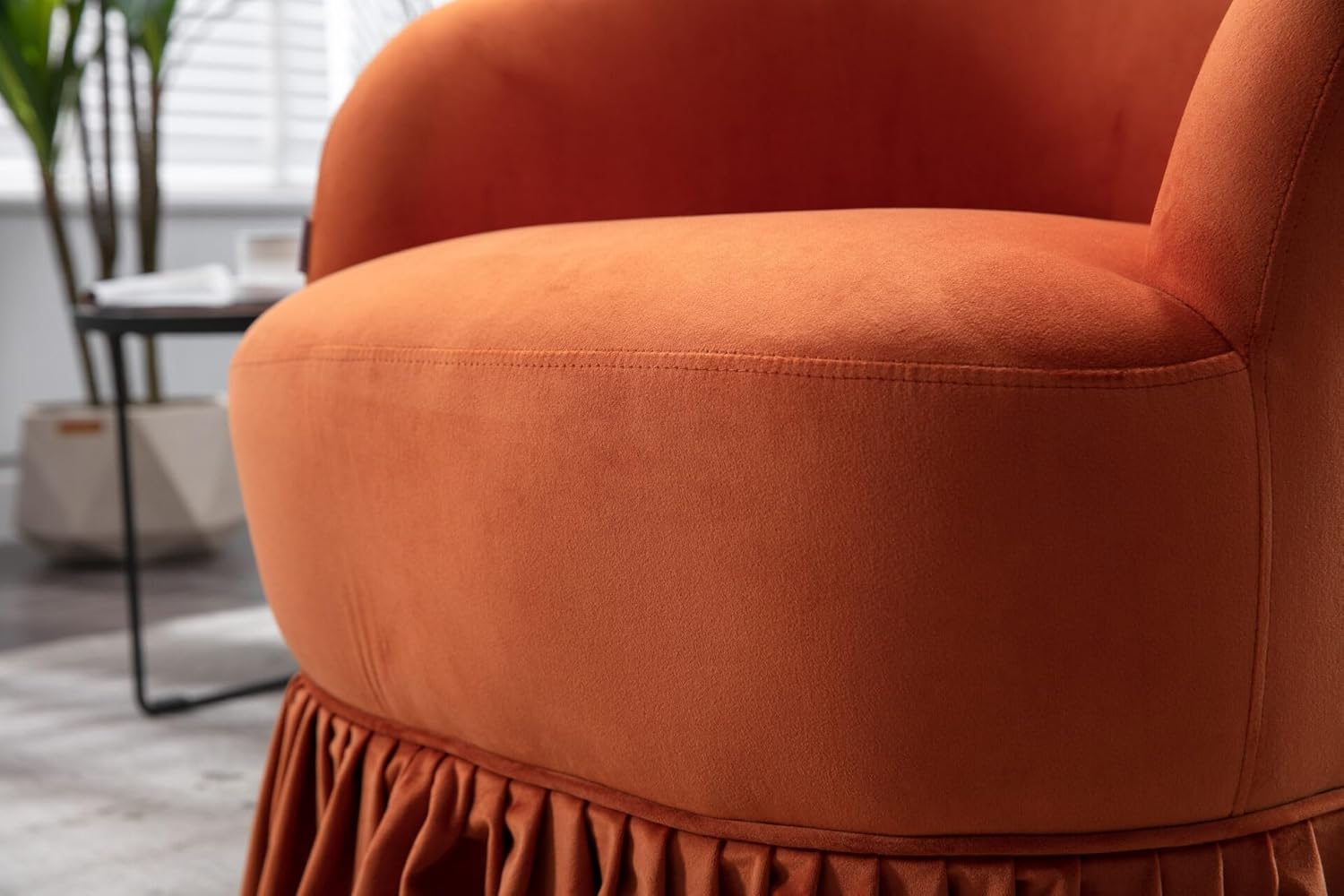 Silla giratoria de barril para sala de estar, moderna silla de terciopelo para sala de estar, silla de club giratoria de 360 grados, sillón de ocio