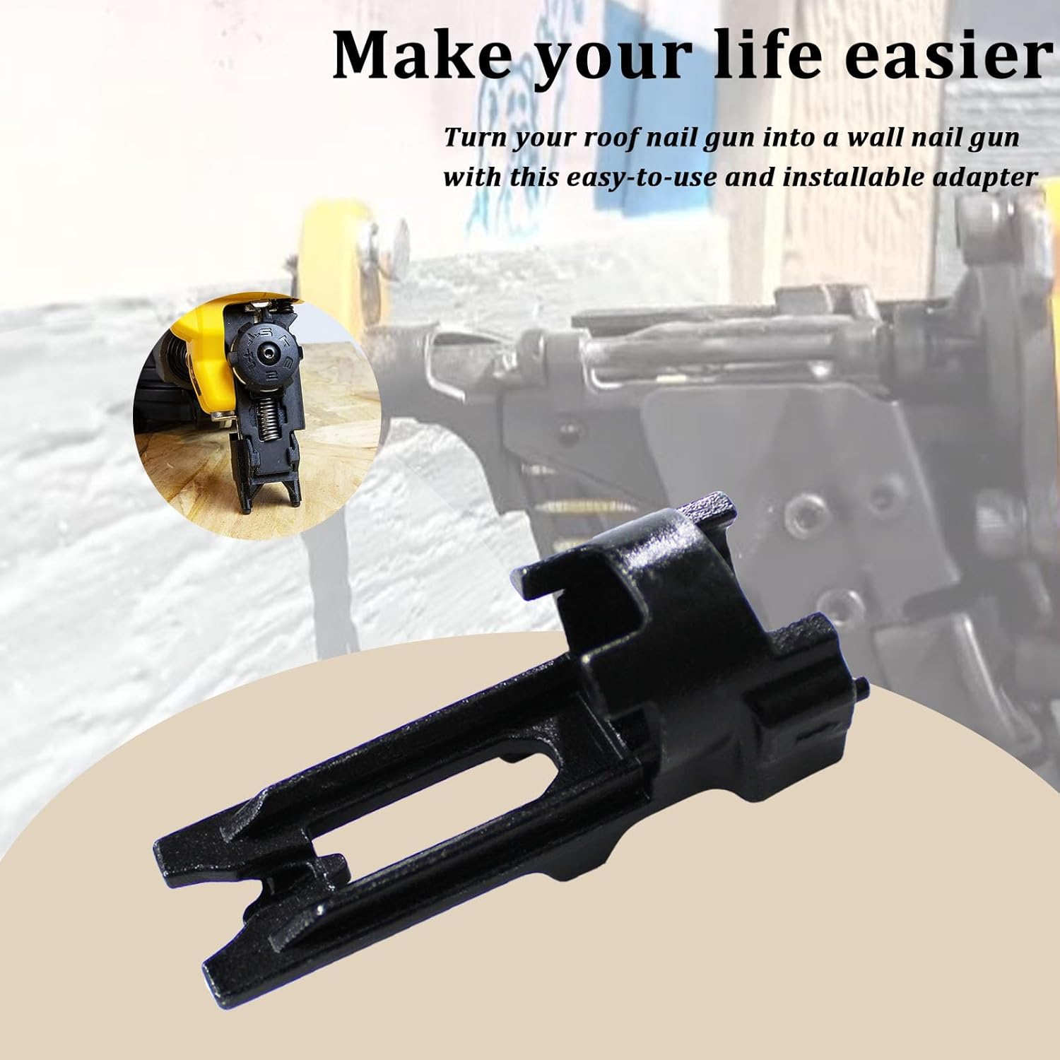 45RN-VSA Punta de adaptador de revestimiento de vinilo para clavadora DeWalt DW45RN DW45RN-CA, kit de clavadora de revestimiento con resorte.