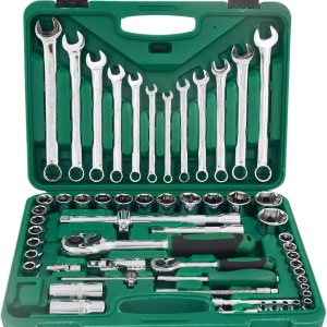 LCyindu Juego de herramientas mecánicas de 61 piezas, unidad de 14″ y 12″, juego de llaves métricas, forja CR-V, con estuche de almacenamiento LCyindu Juego de herramientas mecánicas de 61 piezas, unidad de 14″ y 12″, juego de llaves métricas, forja CR-V, con estuche de almacenamiento