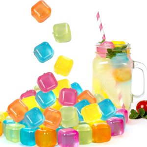 Cubos de hielo reutilizables de plástico, paquete de 65 cubos de hielo reutilizables para bebidas, whisky, vodka o café, cubos de hielo lavables que Cubos de hielo reutilizables de plástico, paquete de 65 cubos de hielo reutilizables para bebidas, whisky, vodka o café, cubos de hielo lavables que