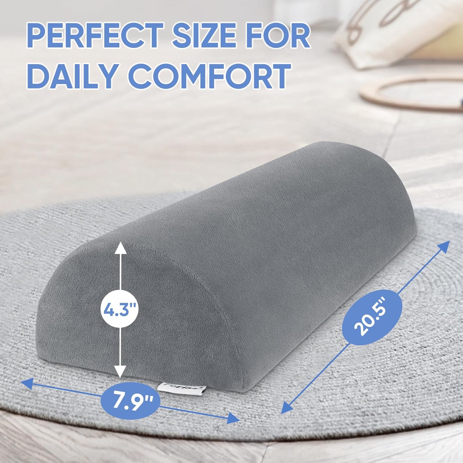 Forias Almohada de media luna para piernas, rodillas, alivio del dolor de espalda baja, cuello, almohada de espuma viscoelástica pura elevación para