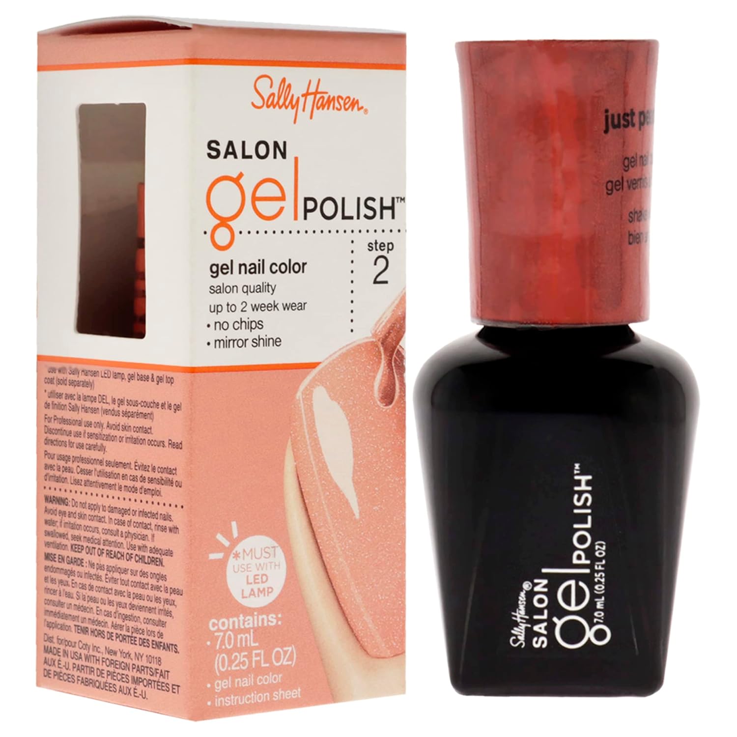 Sally Hansen Salon Pro Kit básico de gel, Shall We Dance, Just Peachy, paquete de de 1, color fantasía (Just Peachy)