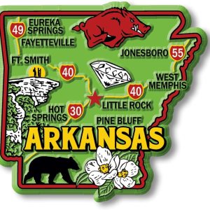 Imán colorido de Arkansas por Classic Magnets, 3 x 2.8 pulgadas, recuerdos coleccionables fabricados en los Estados Unidos Imán colorido de Arkansas por Classic Magnets, 3 x 2.8 pulgadas, recuerdos coleccionables fabricados en los Estados Unidos