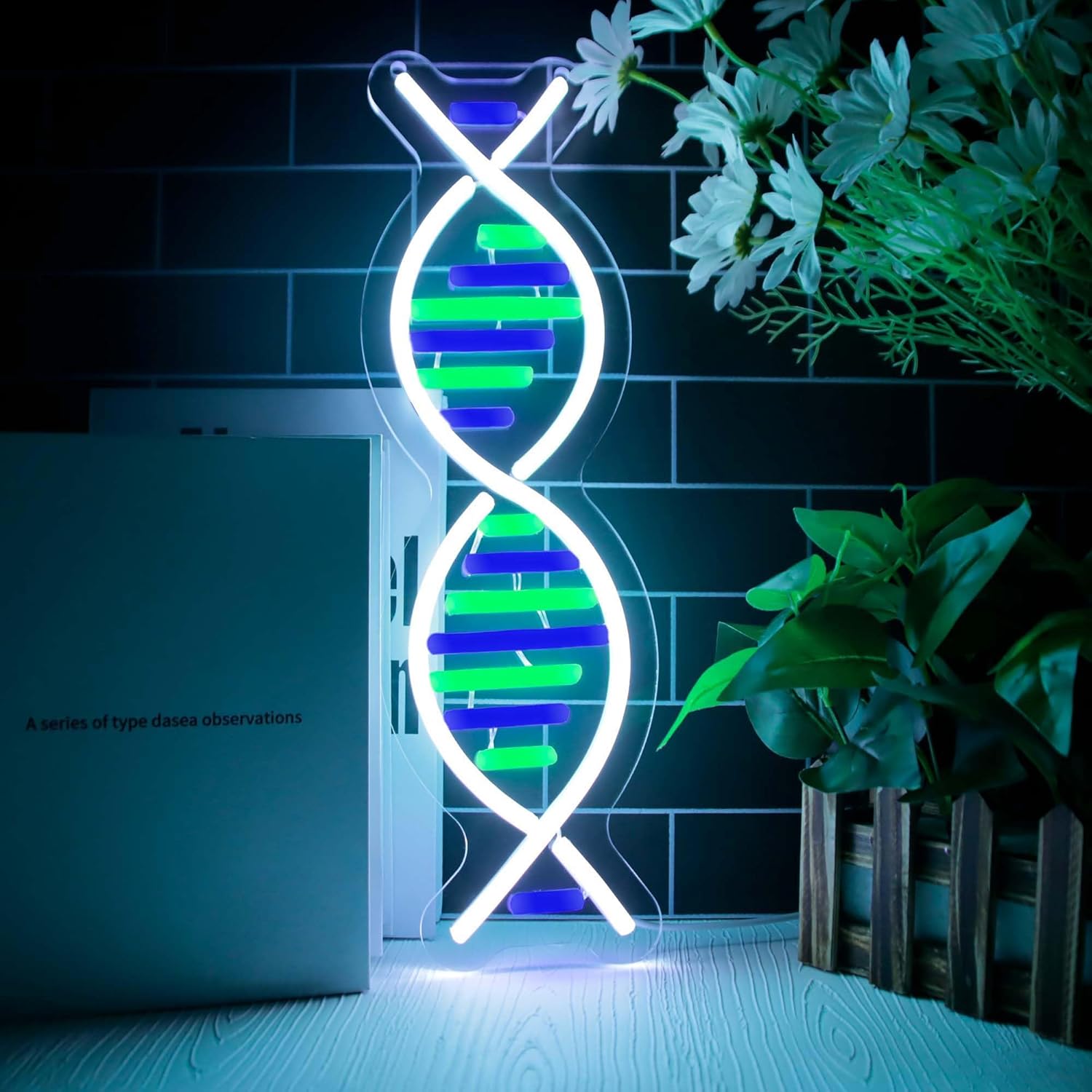 Letreros de neón de doble hélice de ADN para decoración de pared, letrero de neón LED regulable, alimentado por USB, para sala de juegos,
