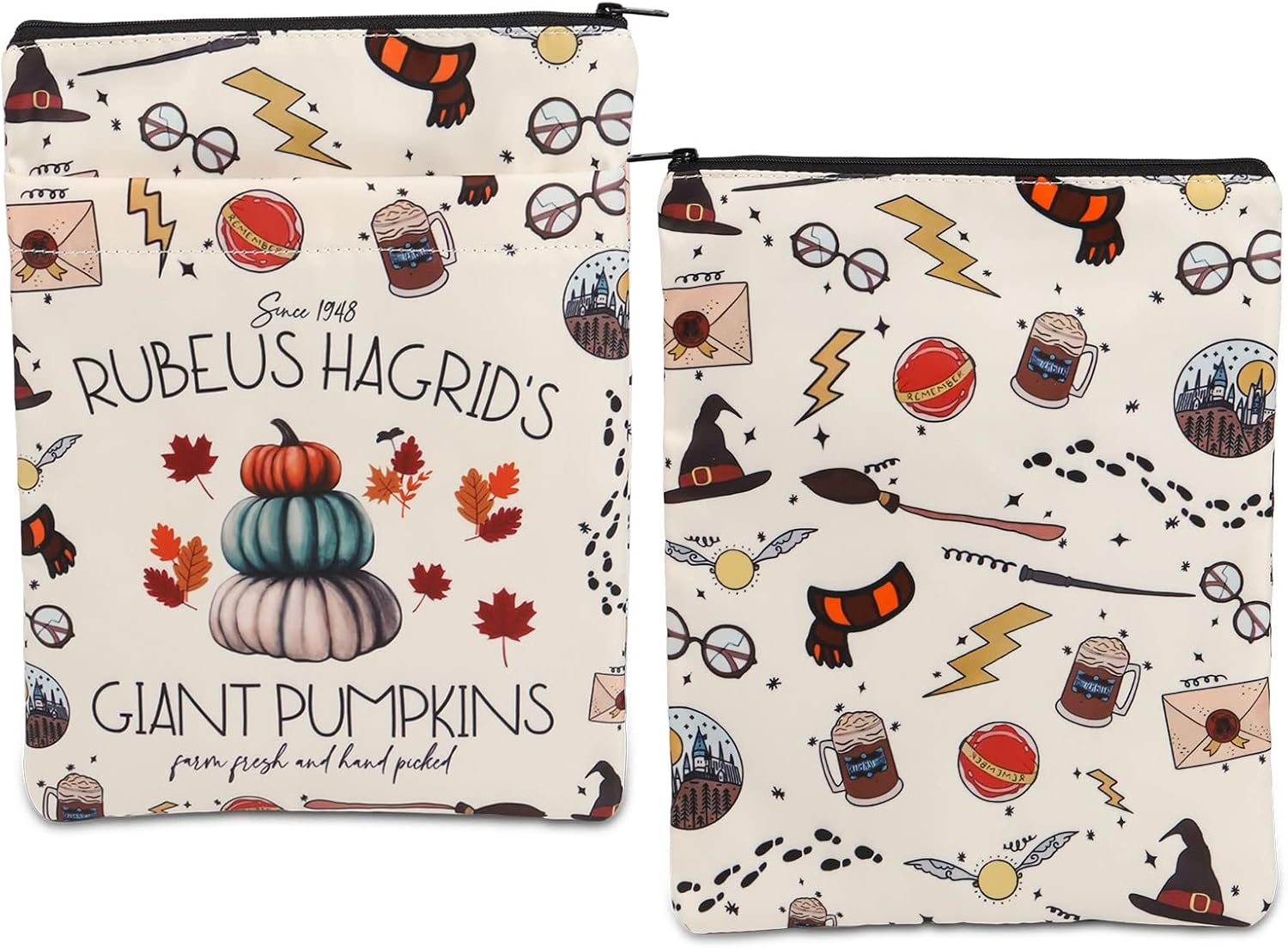 BLUPARK HP Inspired Book Sleeve HP Potter Regalos Amantes de los libros Fundas de libro para libros de tapa blanda Potter Merch Regalo, Blanco