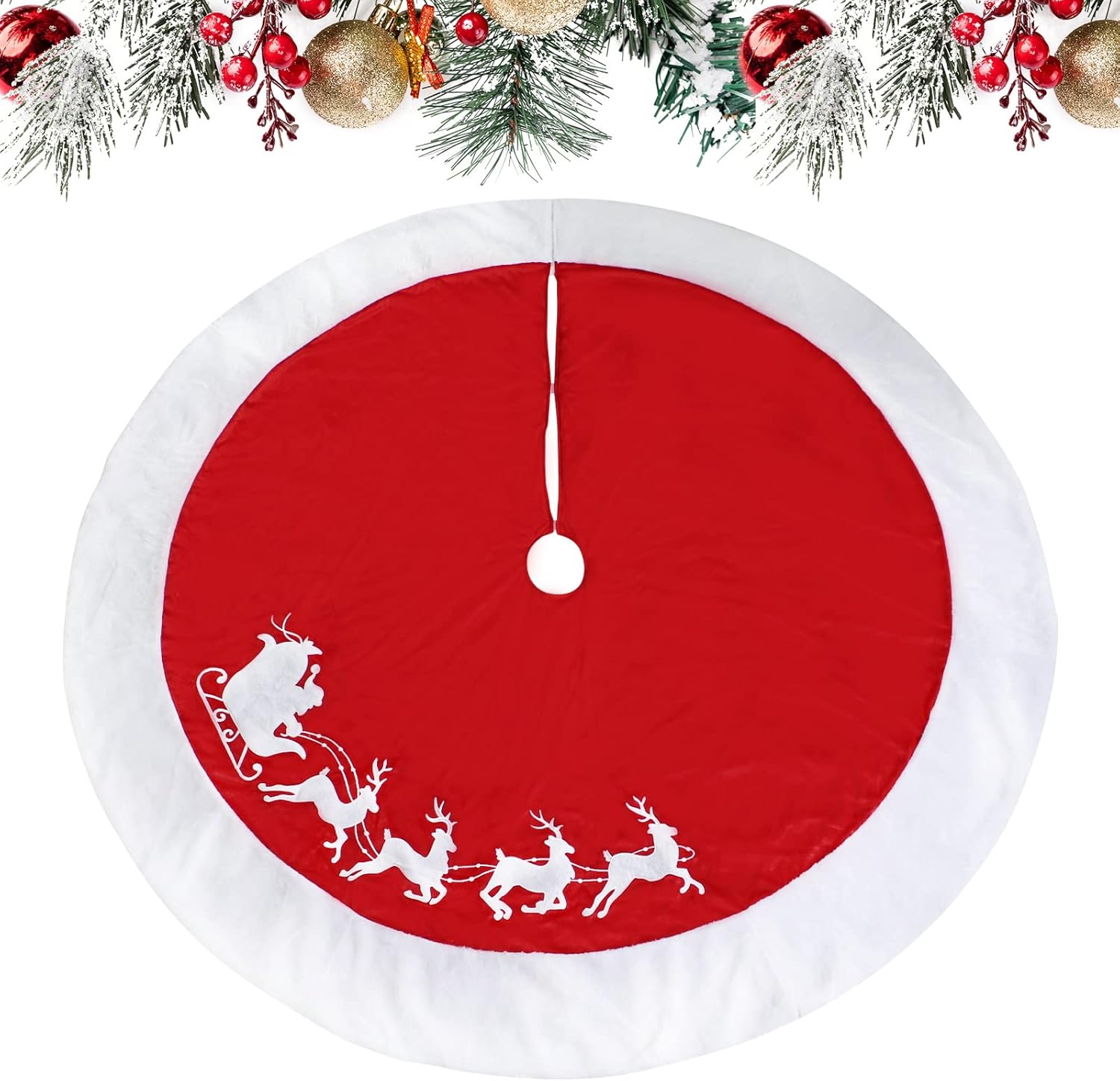 SHENG HONG Falda de árbol de Navidad de 72 pulgadas, faldas de árbol de Navidad para árbol de Navidad, decoración de fiesta de vacaciones,