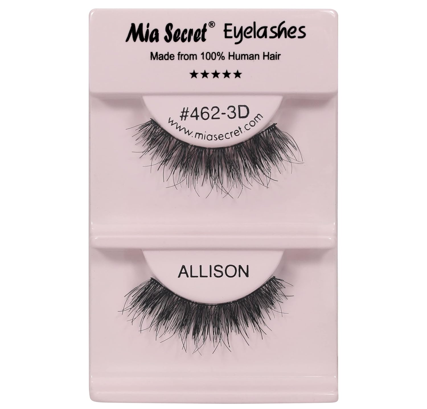 Mia Secret Pestañas naturales  Extensión de pestañas reutilizables  Extremos cónicos aspecto Dolly Eye  Ligero y cómodo  Paquete de 4 (ALLISON)