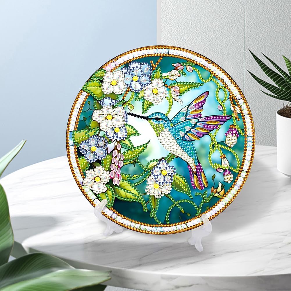 Orgone Pintura de diamante 5D de colibrí, adornos de escritorio, decoración de mesa de arte de diamantes por números, mosaico, manualidades, hogar,