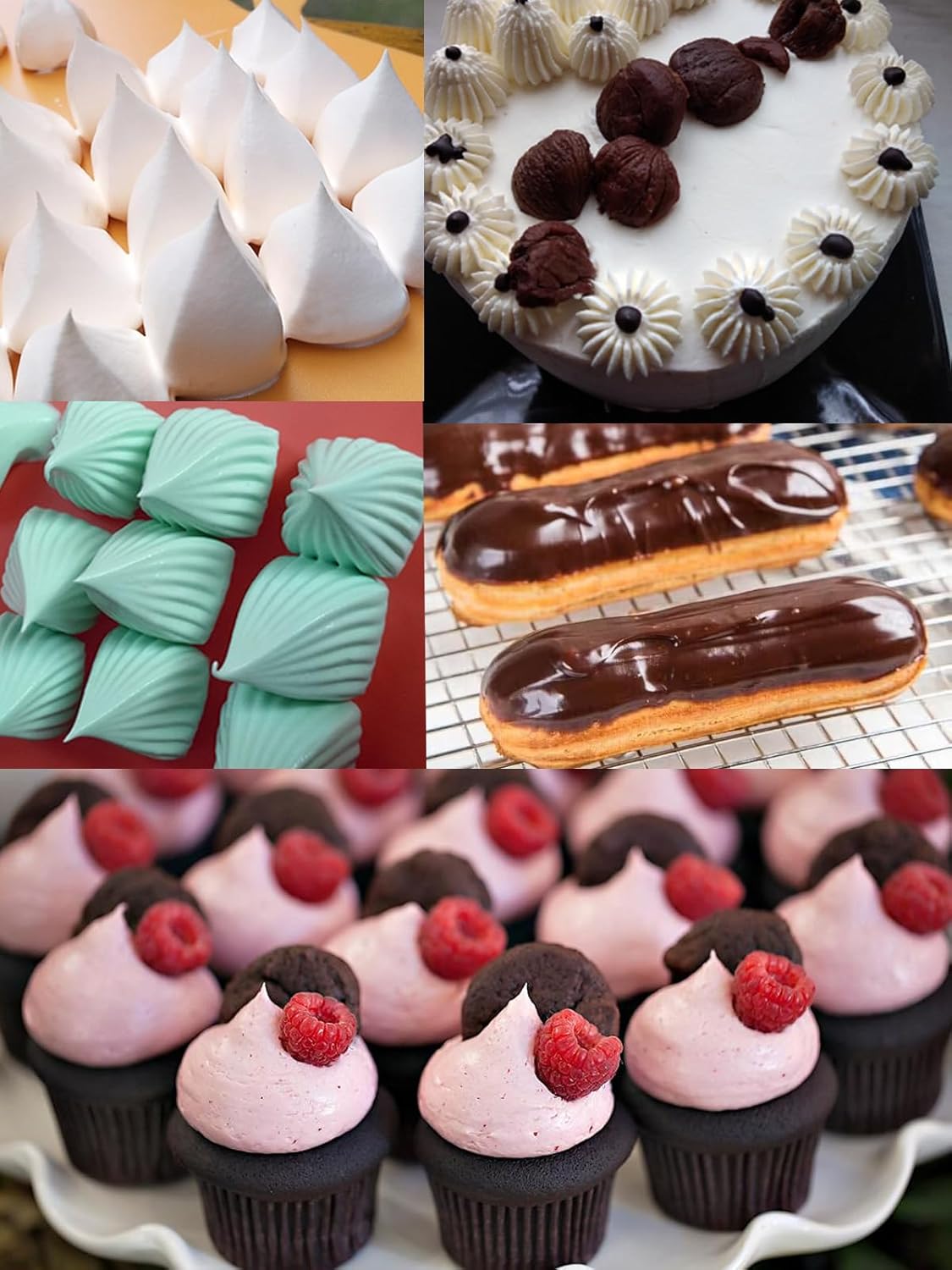 Puntas de tubería extra grandes con bolsas para glaseado, merengue, churros, macarrones, eclairs, masa de galletas de pastelería, 24 unidades