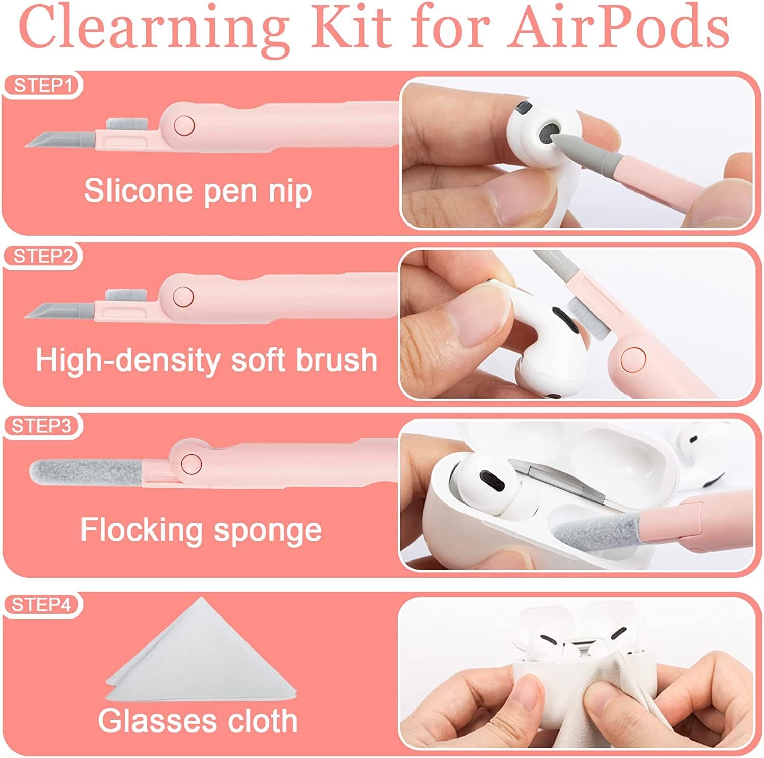 Acuvar Kit de limpieza multifunción 7 en 1 para teléfono, auriculares, portátiles, tabletas, cámaras, lentes, pantalla y teclado con pulverizador,