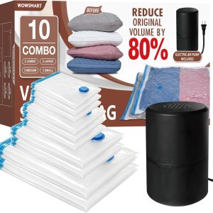 10 bolsas de almacenamiento al vacío con bomba eléctrica, bolsas de almacenamiento selladas al vacío (2Jumbo2L3M3S), bolsas de sellado al vacío 10 bolsas de almacenamiento al vacío con bomba eléctrica, bolsas de almacenamiento selladas al vacío (2Jumbo2L3M3S), bolsas de sellado al vacío