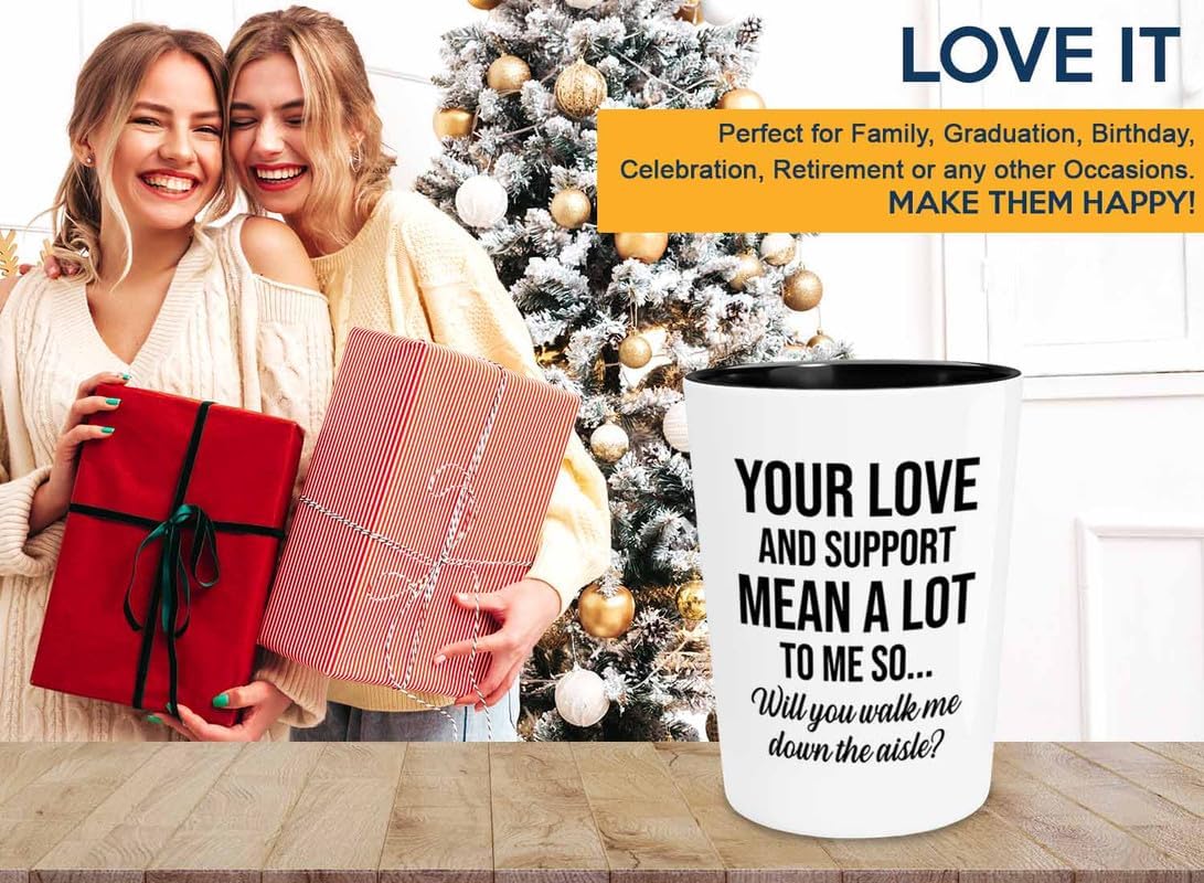 Vaso de chupito de propuesta de novia de 1.5 onzas, significa mucho para mí, regalo de propuesta para papá, padrastro, abuelo, padre, caminar por el