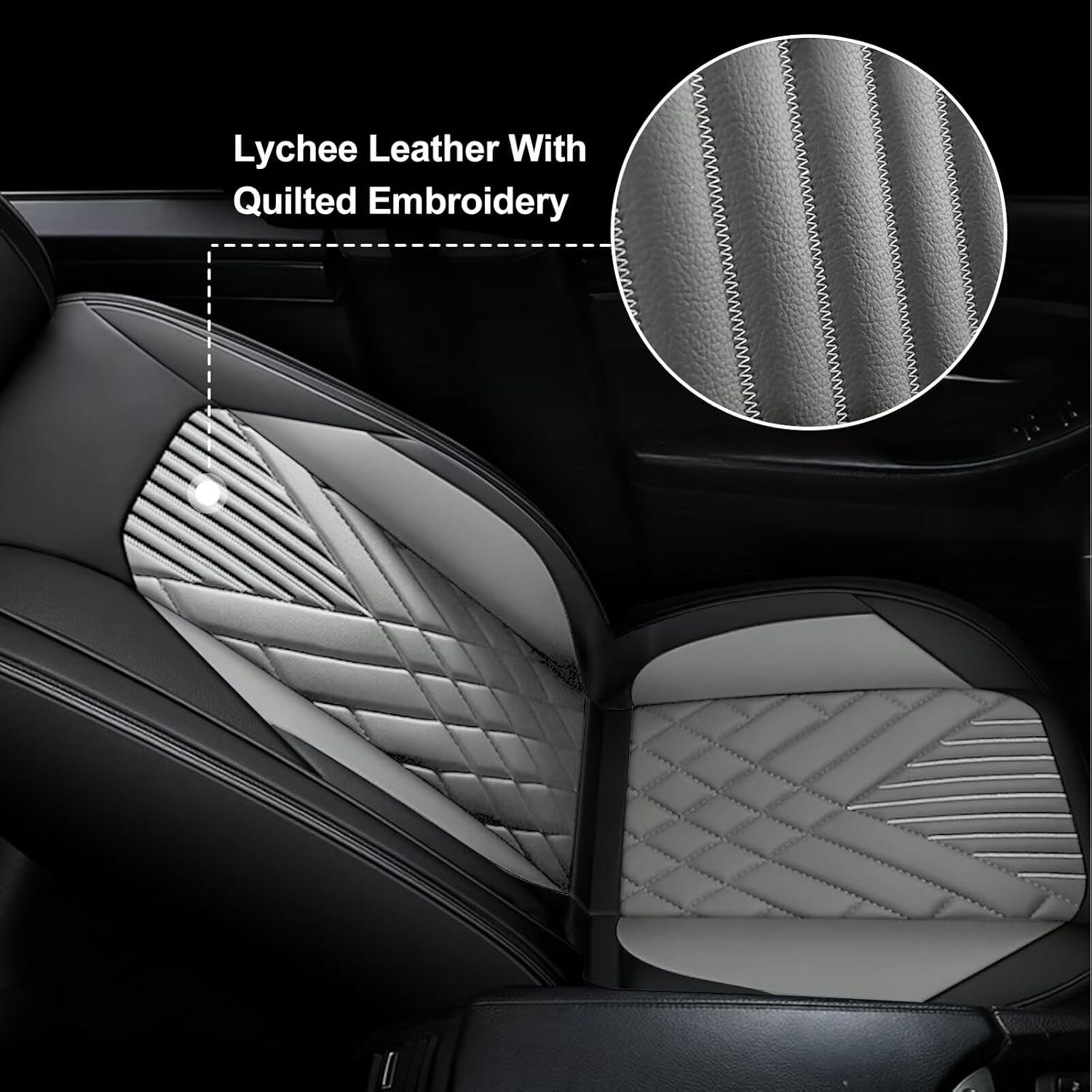 Juego completo de fundas de asiento de automóvil para Kia Seltos 2021 2022 2023 2024 automotriz 5 asientos, fundas de asiento impermeables de piel