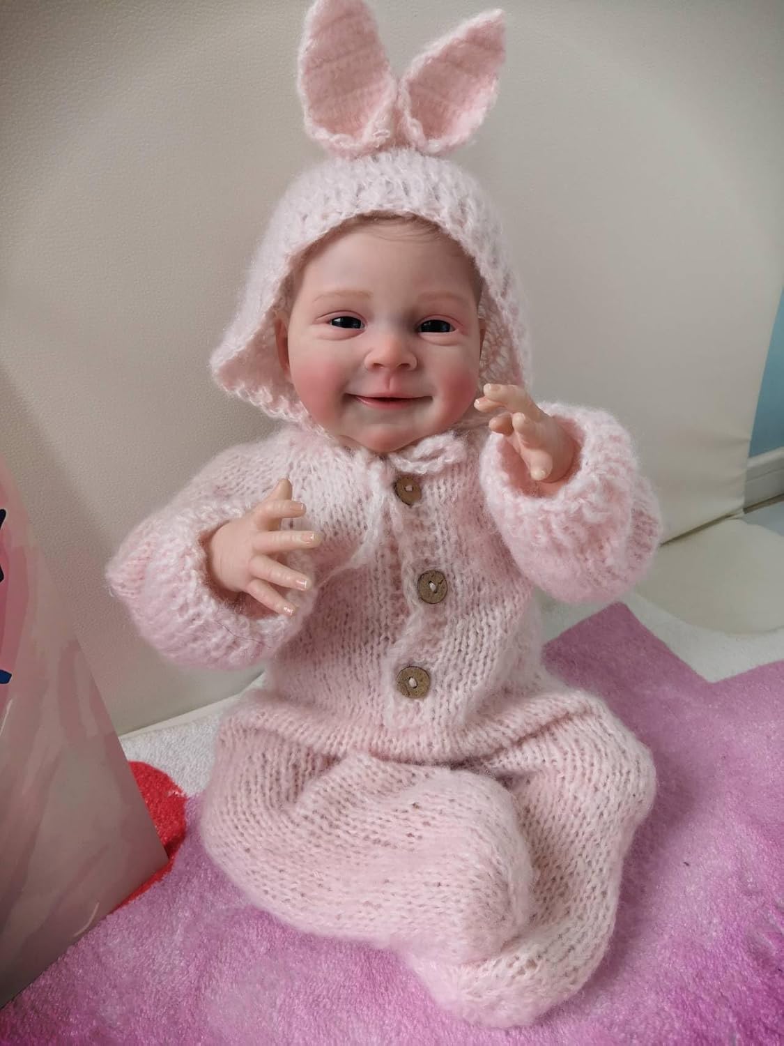 Anano Muñecas de bebé Reborn de 18 pulgadas, muñecas de bebé de la vida real que se ven reales de silicona bebé Reborn muñeca realista bebé niña