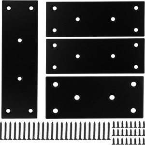 4 soportes planos rectos de metal, placa de soporte de acero inoxidable para reparación, placa de unión de fijación para muebles, madera, estantes, 4 soportes planos rectos de metal, placa de soporte de acero inoxidable para reparación, placa de unión de fijación para muebles, madera, estantes,