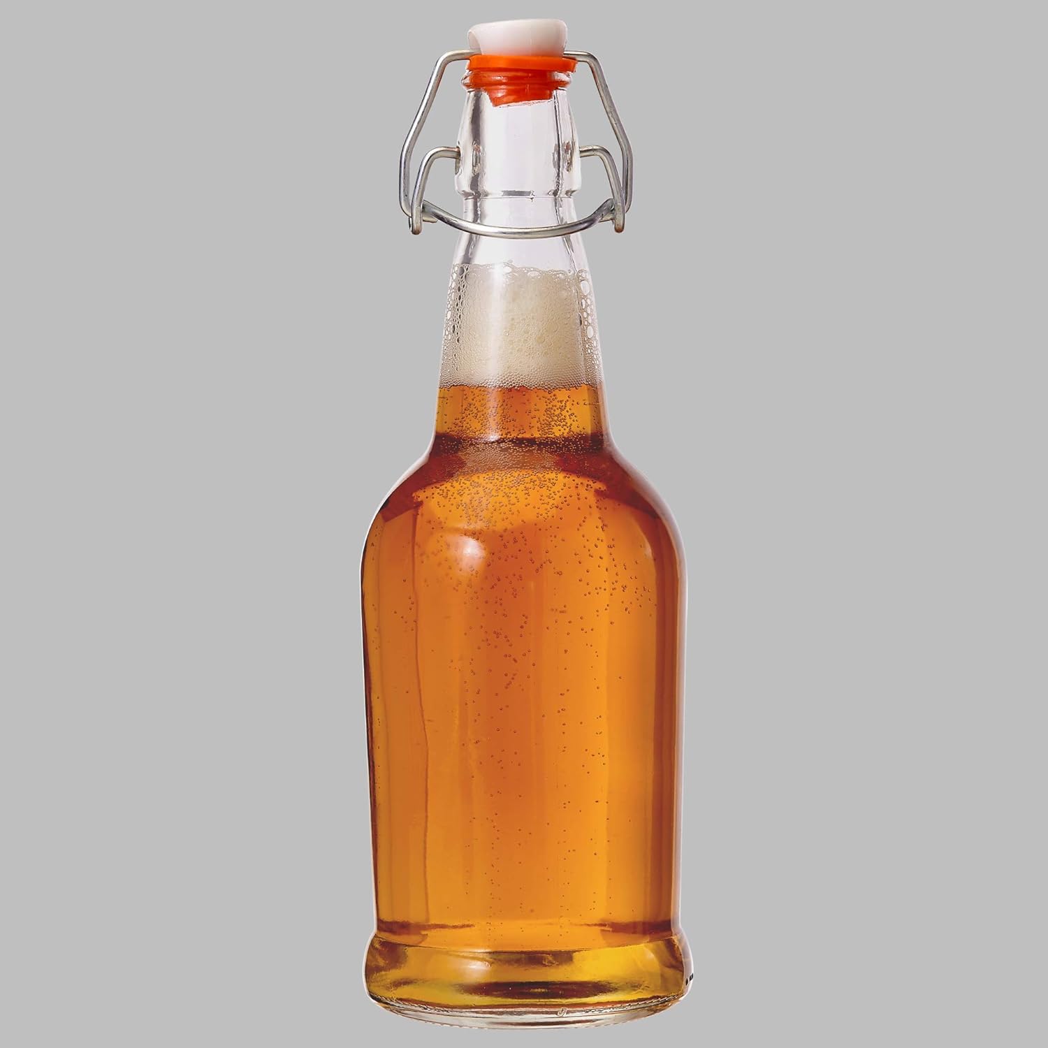 Botellas de cerveza de cristal con tapa abatible, 6 unidades. Set Home Brewing Grolsch. Tapa hermética de silicona para Kombucha, aderezos y más, 16