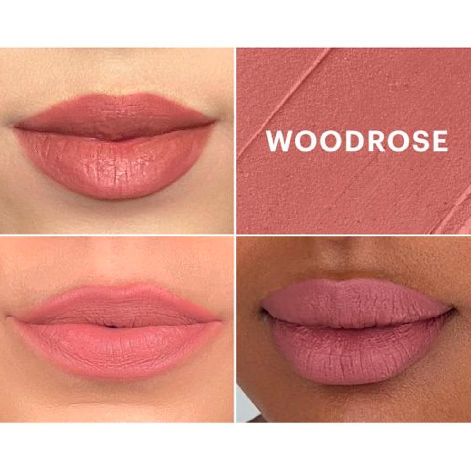 Glo Skin Beauty Lápiz labial mate de gamuza (Woodrose), fórmula de larga duración que se mantiene todo el día, con manteca de karité acondicionador