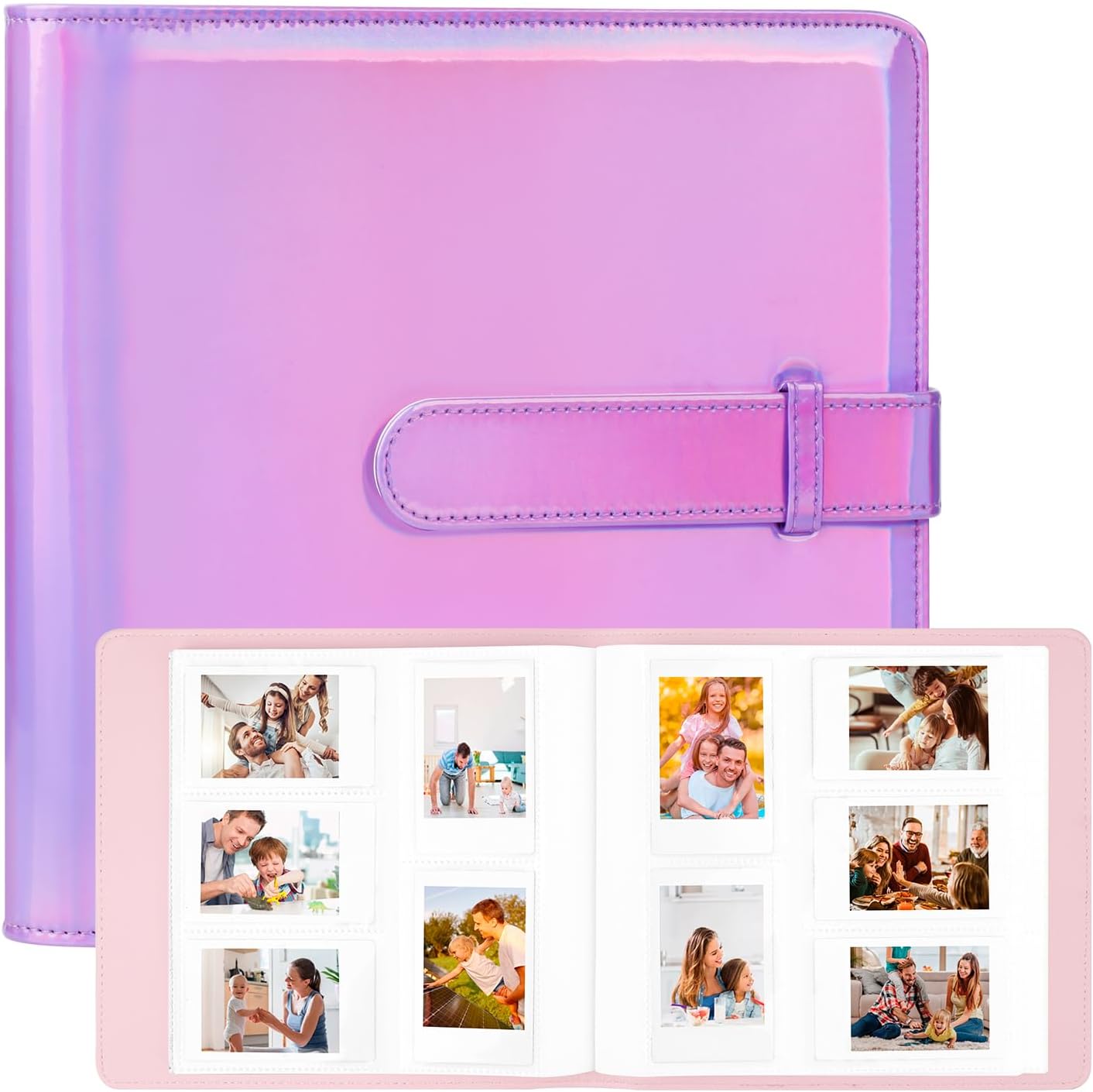 Álbum de fotos de 360 bolsillos para cámara Fujifilm Instax Mini, álbum de fotos para Polaroid, cubierta de cuero, álbum de fotos para cámara