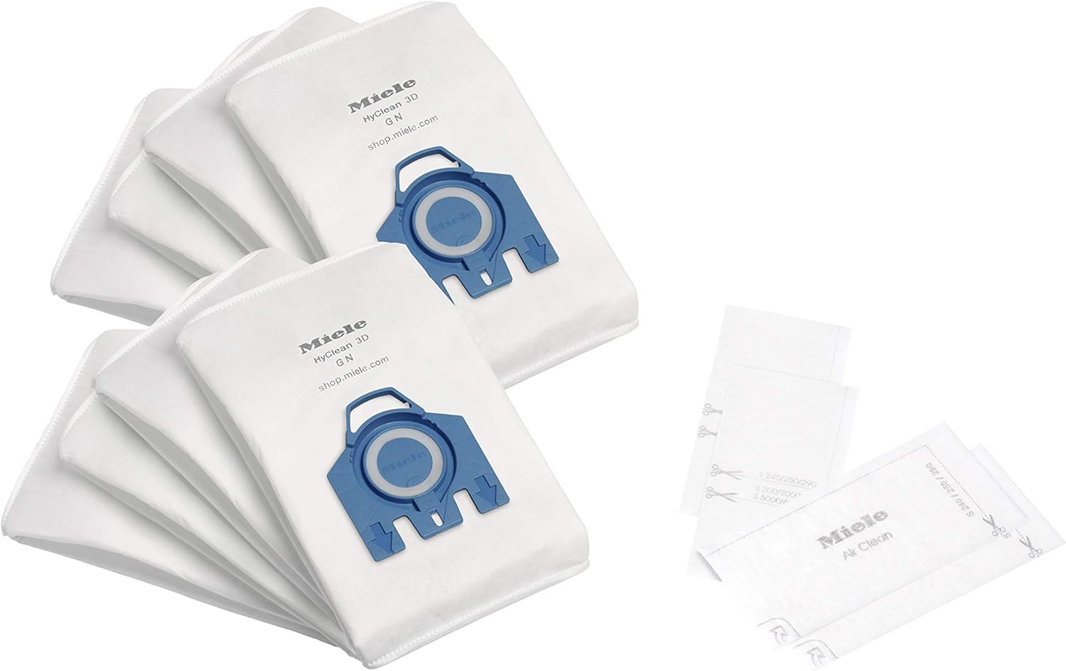 Miele HyClean GN 3D Efficiency XL – Bolsas de basura para aspiradoras Miele empaquetadas, color azul, paquete de 8, 10455000