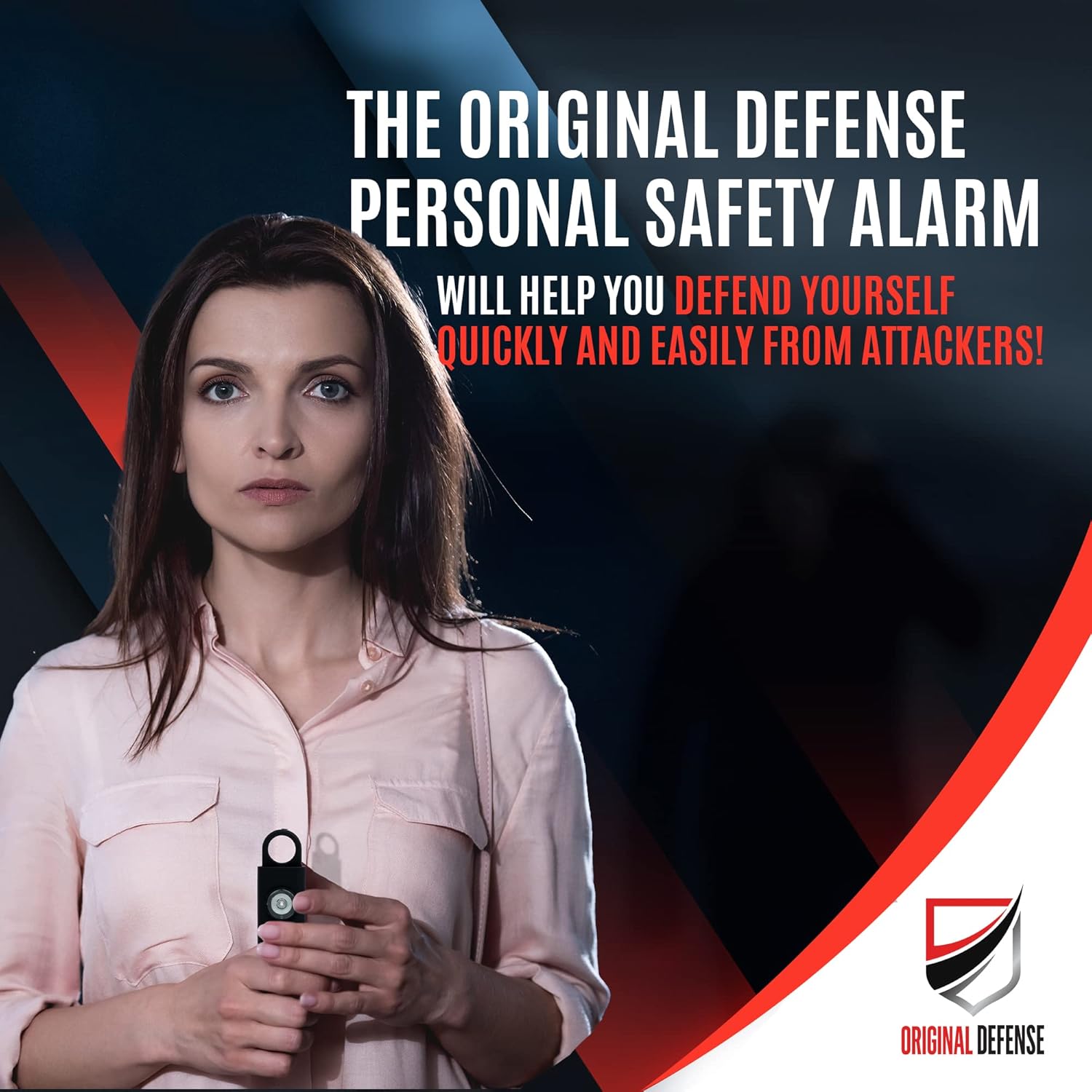 Original Defense Siren Self Defense for Women  Alarma personal para mujeres, niños y ancianos  Recomendado por la policía  Llavero de autodefensa