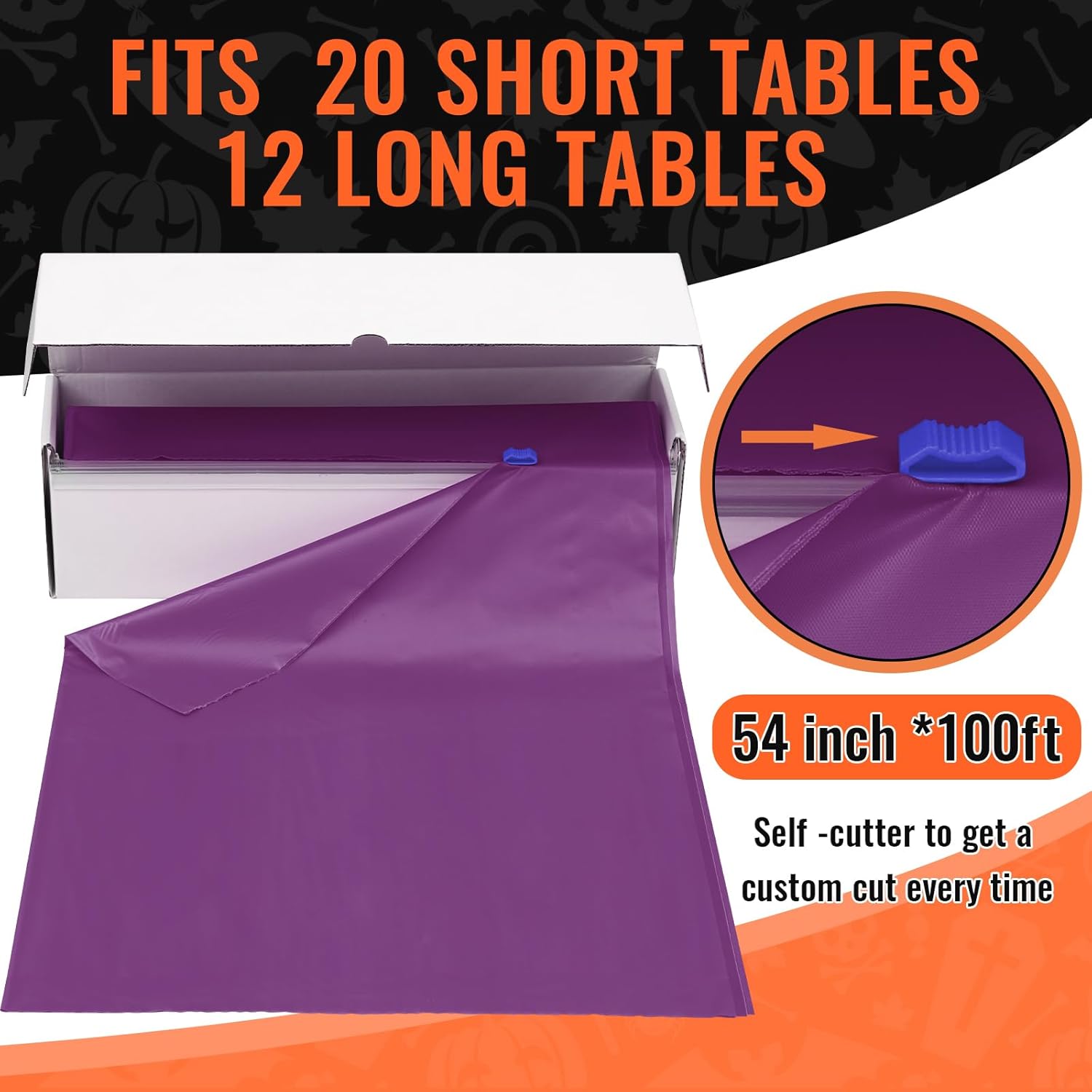 Mantel de plástico desechable de 54 pulgadas x 100 pies para fiestas, banquetes, bodas, cumpleaños, Navidad, decoraciones de aniversario (naranja,