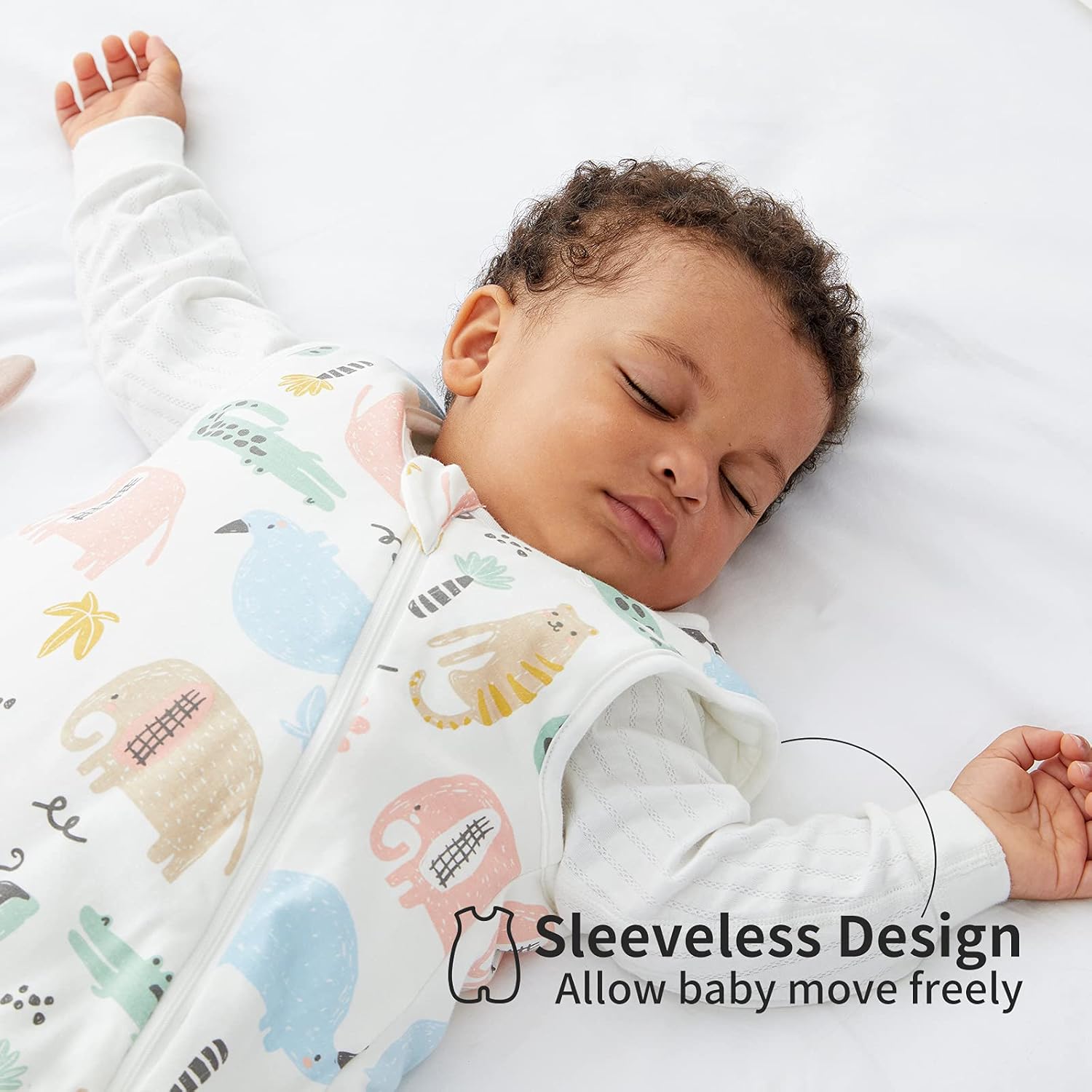 Duomiaomiao Saco de dormir para bebé de 0 a 9 meses, 100% algodón, 2.5 TOG, manta de invierno para bebé, cálido acolchado cómodo saco de dormir para