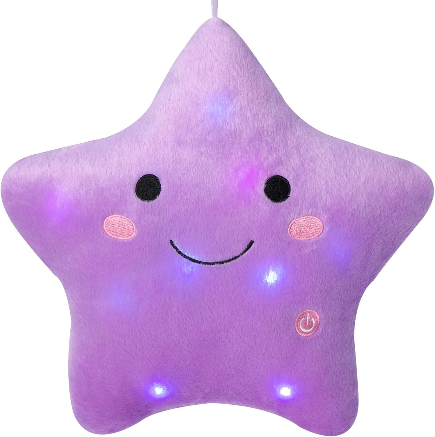 DearSun Almohadas creativas de felpa con luz nocturna colorida de 13 pulgadas, juguetes de peluche perfectos para cumpleaños, Navidad, vacaciones,