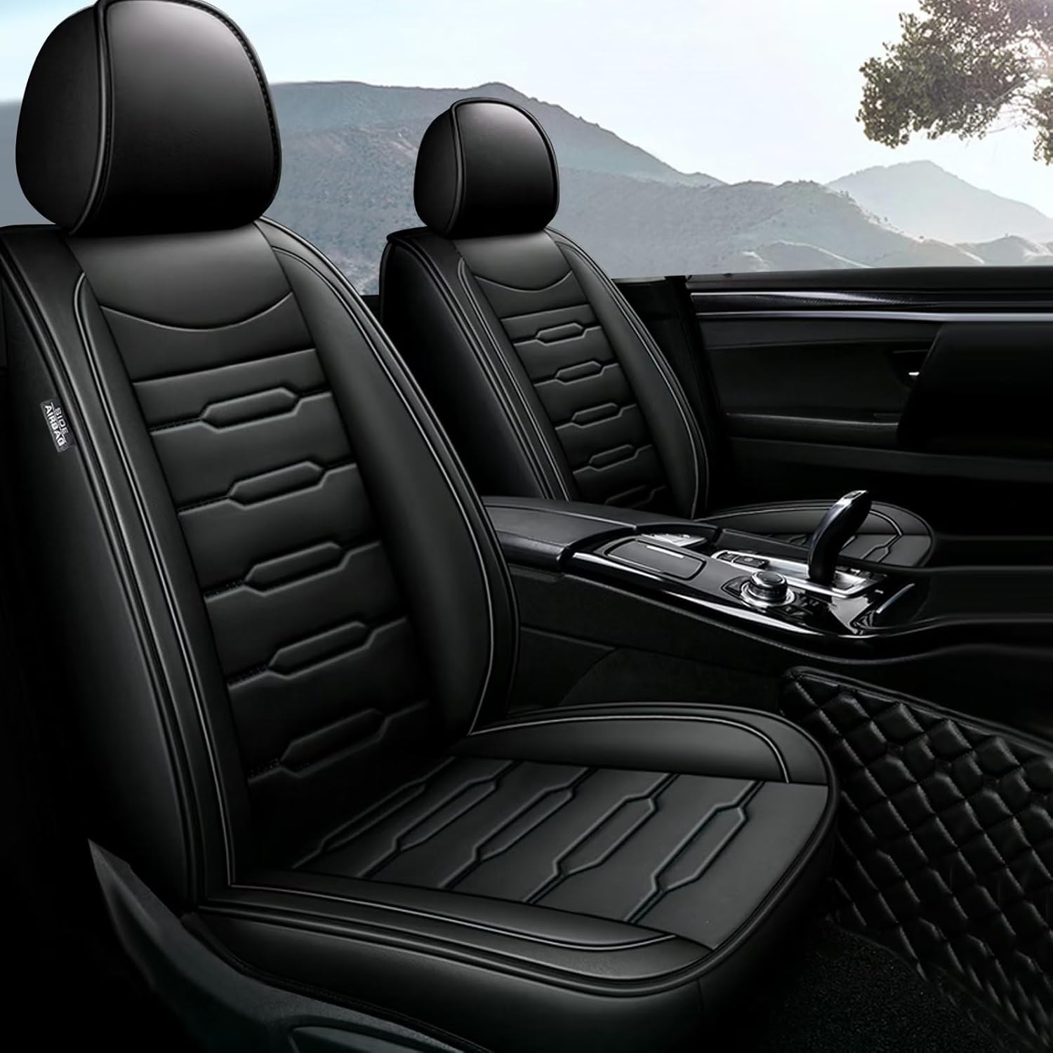 AOMSAZTO Funda de asiento de automóvil compatible con Jeep Grand Cherokee 2004-2010, solo 2 asientos delanteros, protector de cojín de asiento de