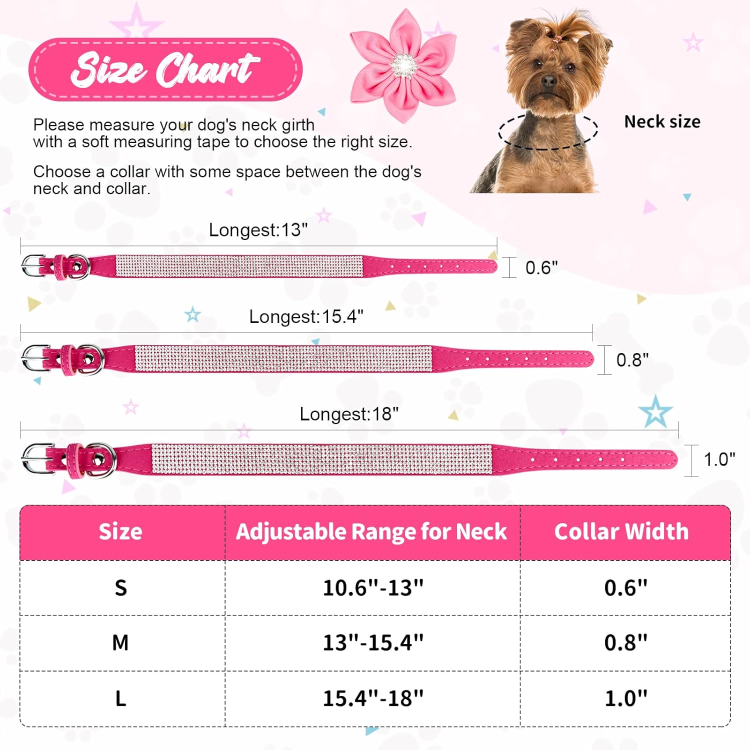 YTFU Bling – Collares de perro para perros grandes, collar de perro con diamantes de imitación para niñas, collar de perro elegante y deslumbrante