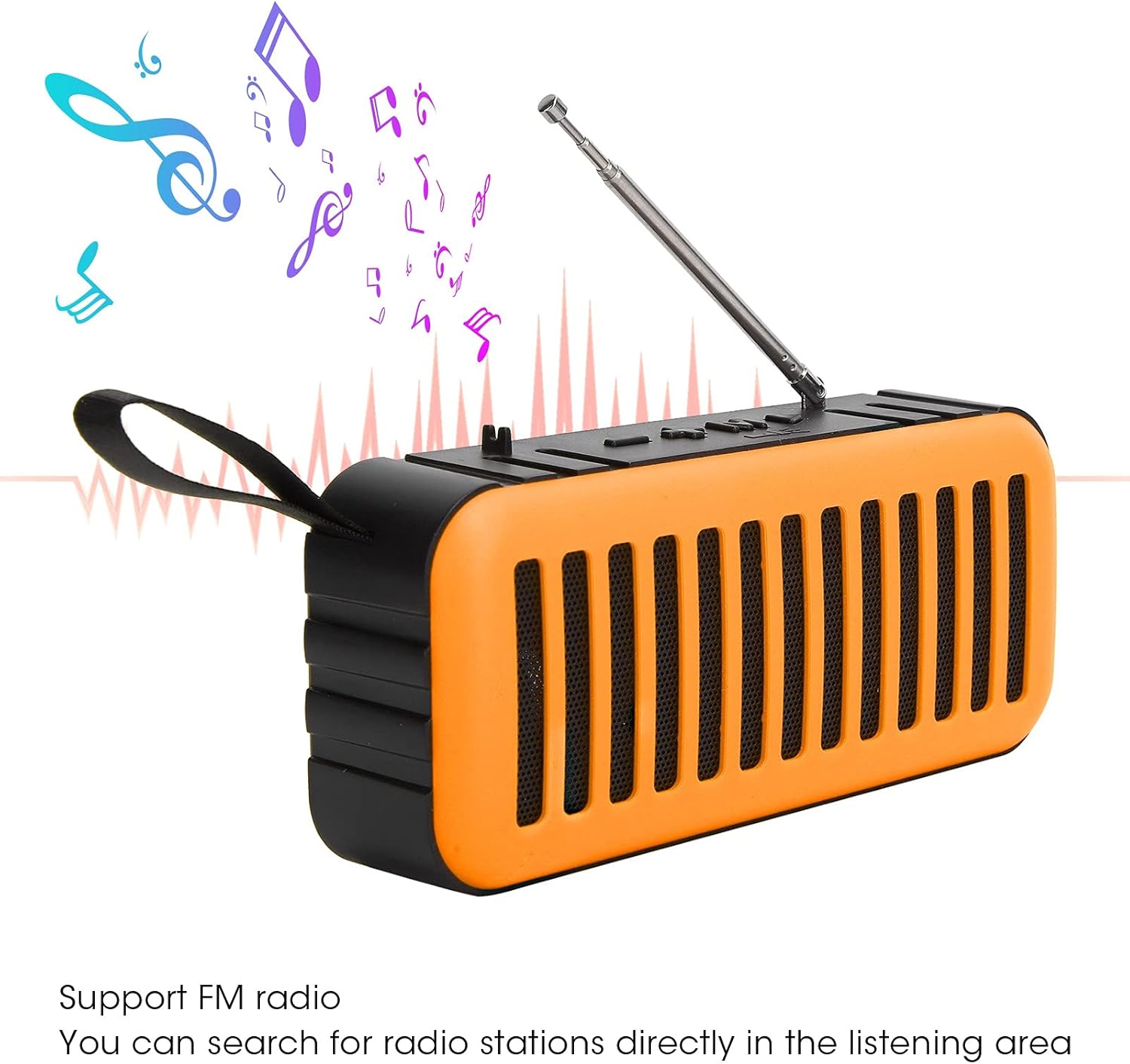 Yoidesu Altavoz inalámbrico, mini subwoofer portátil alimentado por energía solar, adopta chip de decodificación de audio, compatible con radio FM,