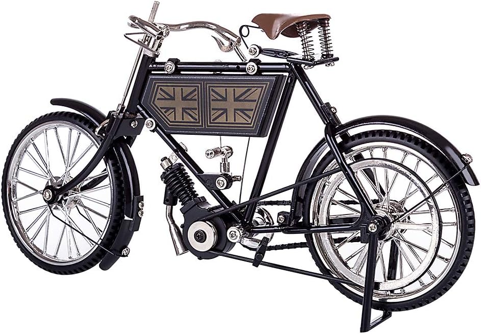 Lingxuinfo Modelo de bicicleta vintage de metal 3D, kit de construcción de bicicletas simuladas para ensamblaje, ornamento mecánico retro para