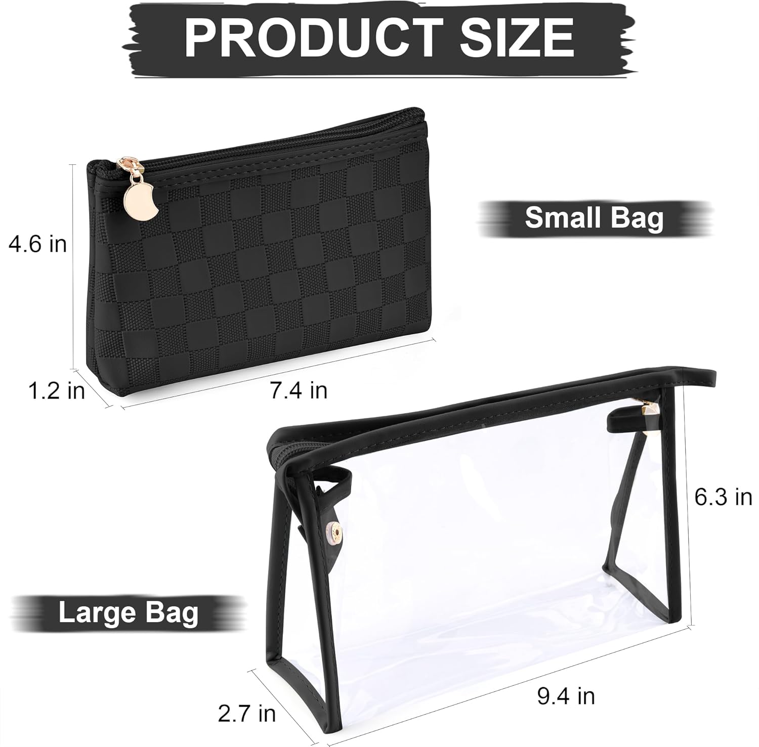 burfocus Neceser de viaje, bolsa de maquillaje cosmético, organizador de viaje transparente impermeable para accesorios, artículos de tocador,
