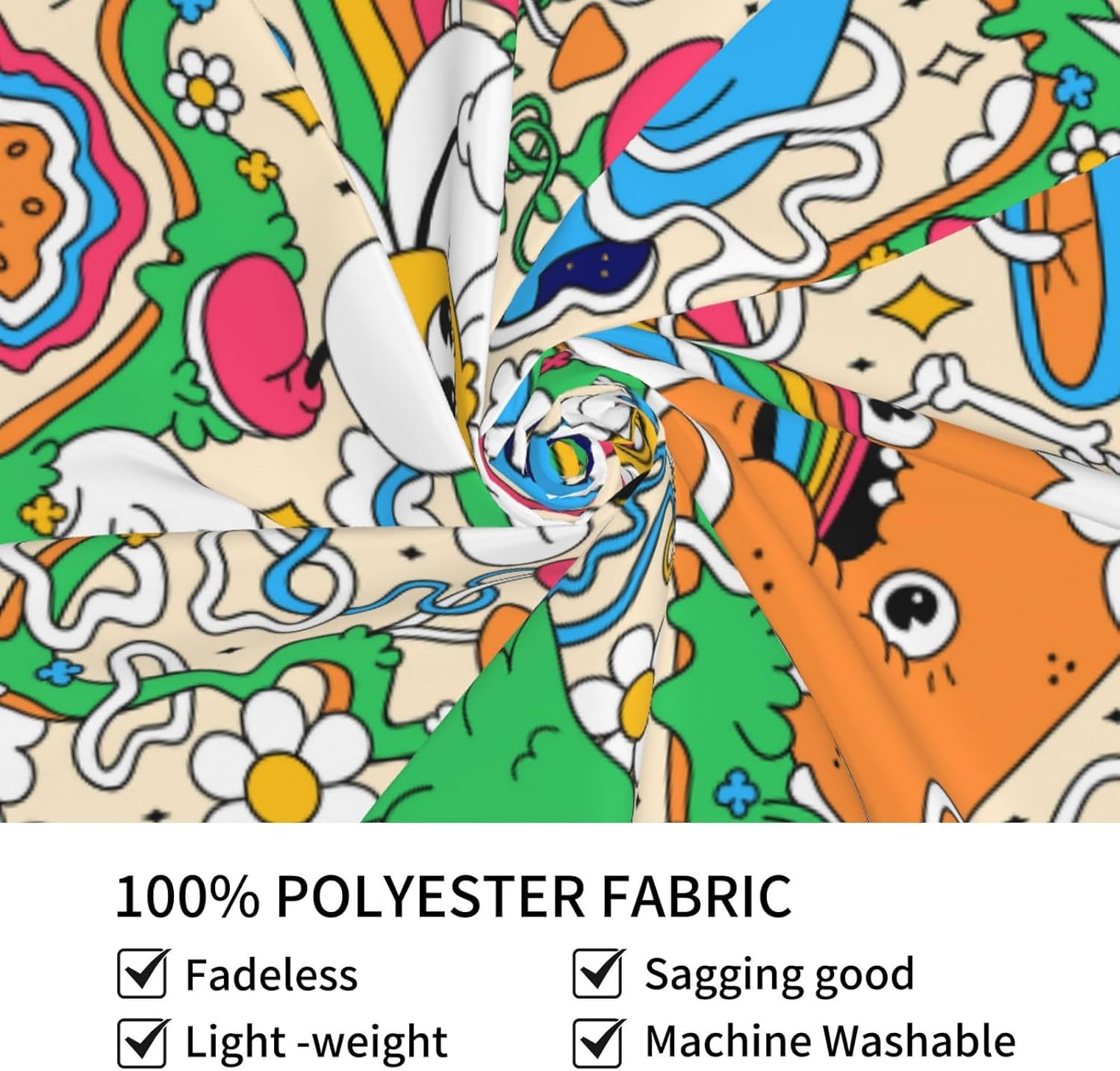 Mutakin Tapiz psicodélico Trippy de los años 60 y 70 para colgar en la pared, estético para dormitorio, sala de estar, dormitorio, 60 x 51 pulgadas