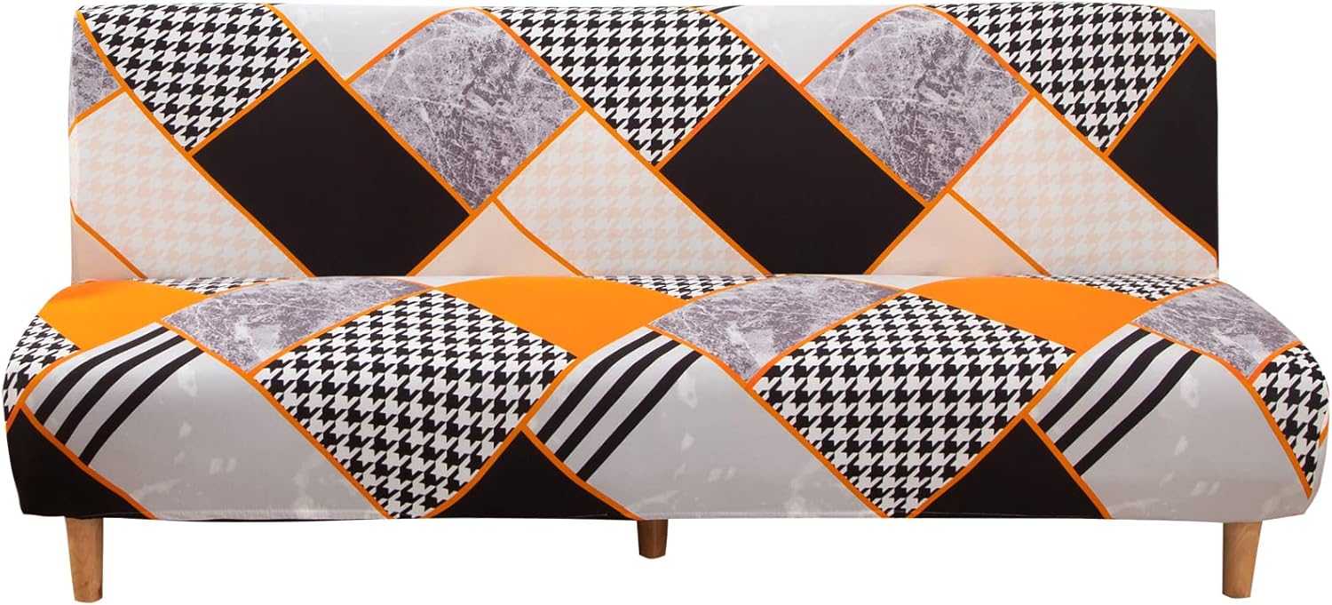 ele ELEOPTION Funda elástica para sofá cama sin brazos, fundas de cojín plegables para sofá, fundas de futón de tamaño completo, fundas protectoras