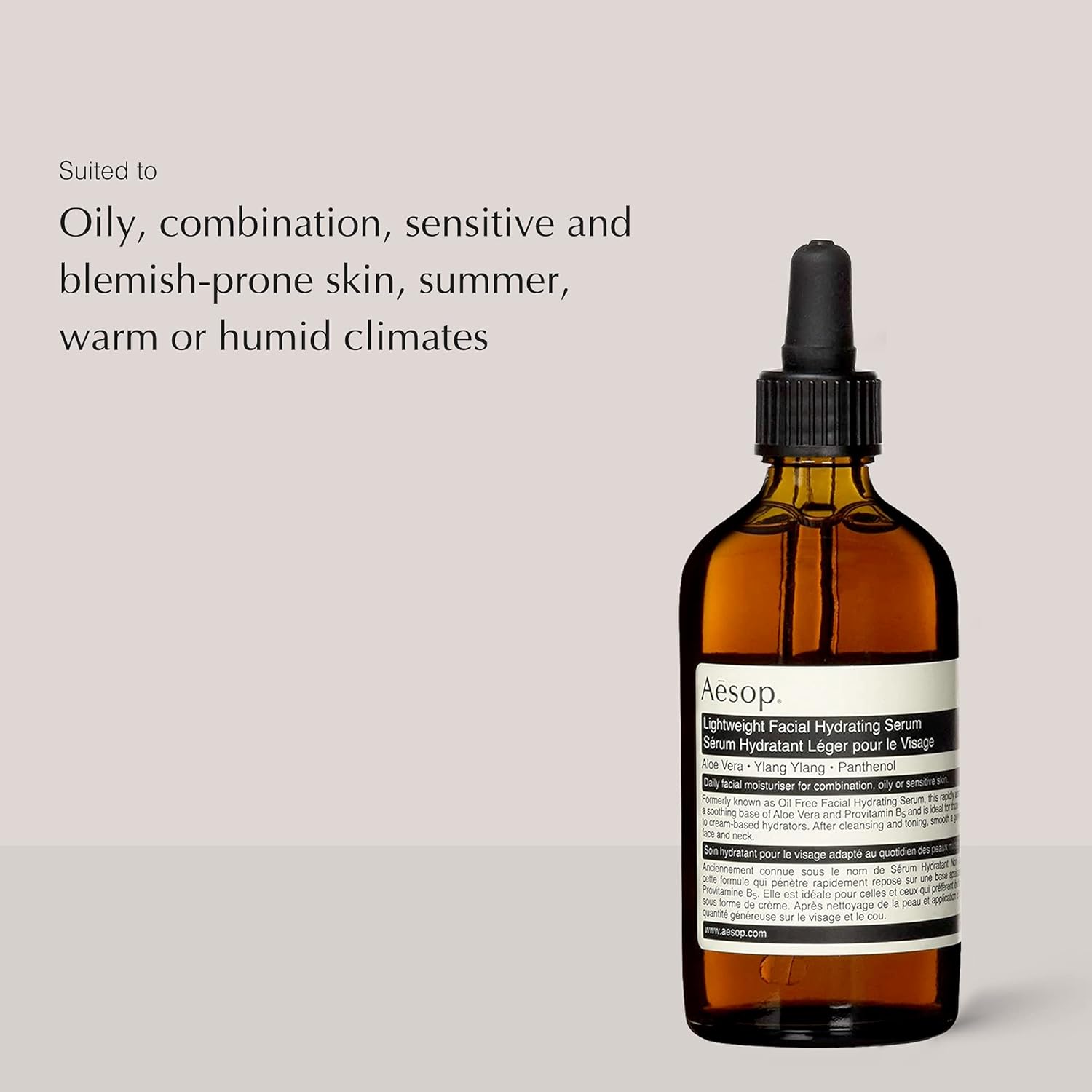 Aesop Suero facial hidratante ligero  3.4 fl oz3.62 oz suero antienvejecimiento para la cara  Suero hidratante para todo tipo de piel  Suero facial
