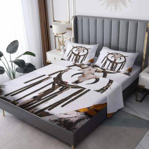 Western Sheets – Juego de sábanas y fundas de almohada tamaño King, diseño nativo americano, bolsillo profundo de 12 pulgadas, juego de sábanas de Western Sheets – Juego de sábanas y fundas de almohada tamaño King, diseño nativo americano, bolsillo profundo de 12 pulgadas, juego de sábanas de