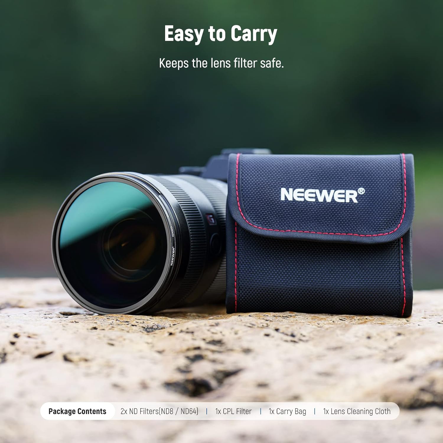 NEEWER Kit de filtro de lente de 1.693in ND8 ND64 CPL, kit de filtro de polarizador circular con 30 capas de nano-revestimientovidrio óptico HD,